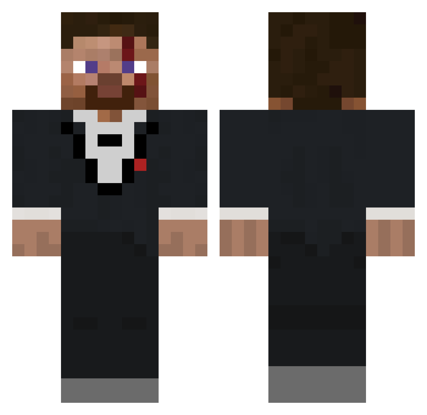 Chates Minecraft skin, front and back view