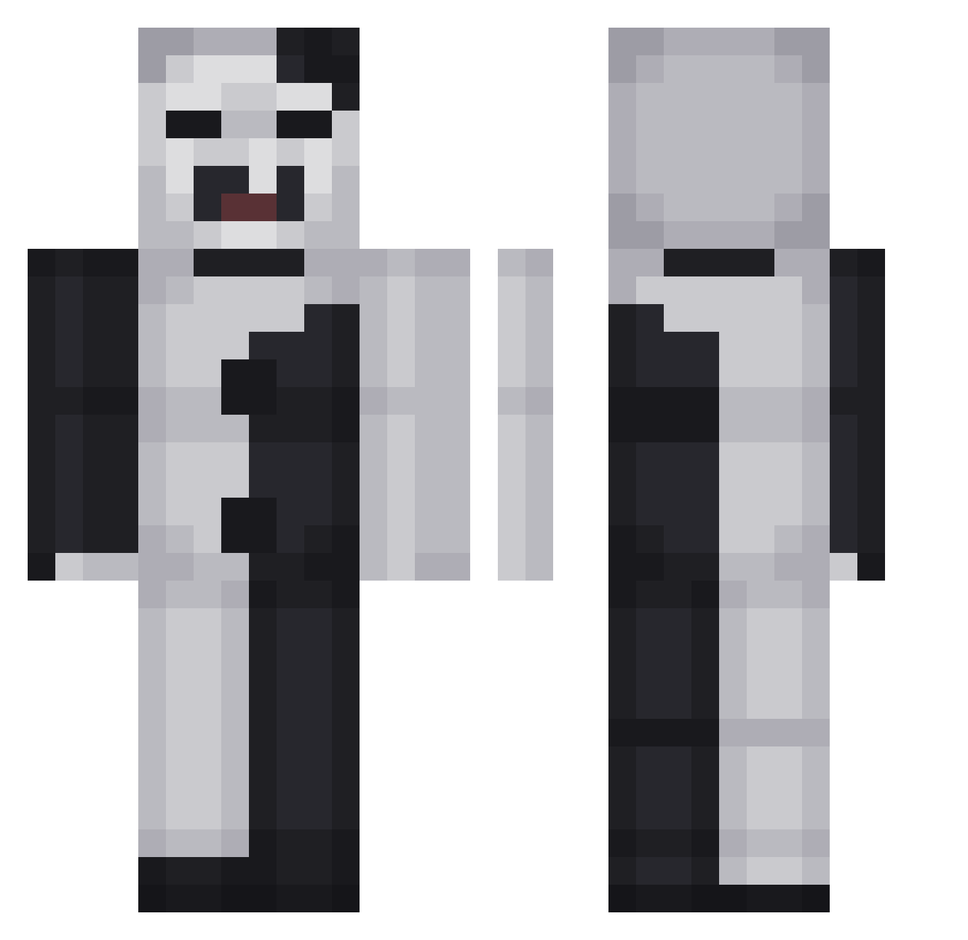 Xanter99 Minecraft skin, front and back view