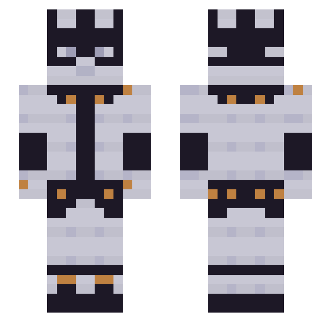 TheddeOid Minecraft skin, front and back view