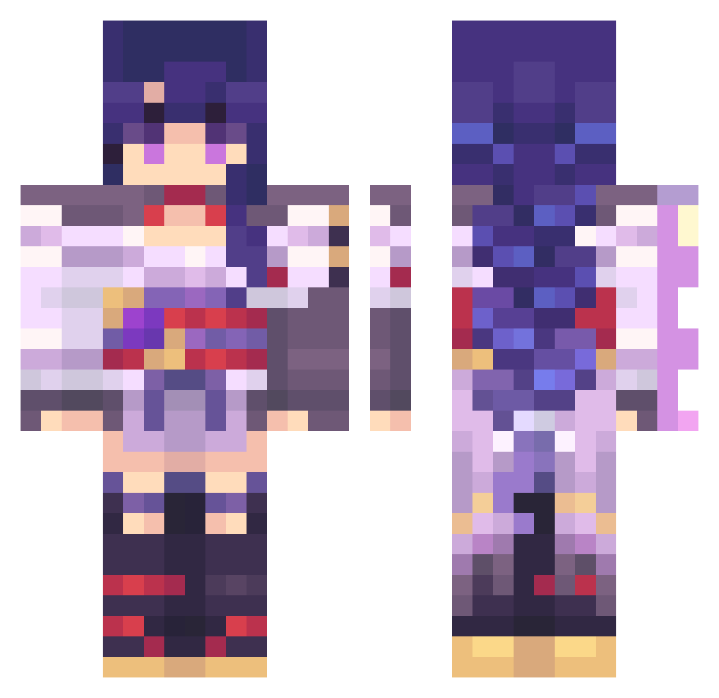 cellophana Minecraft skin, front and back view