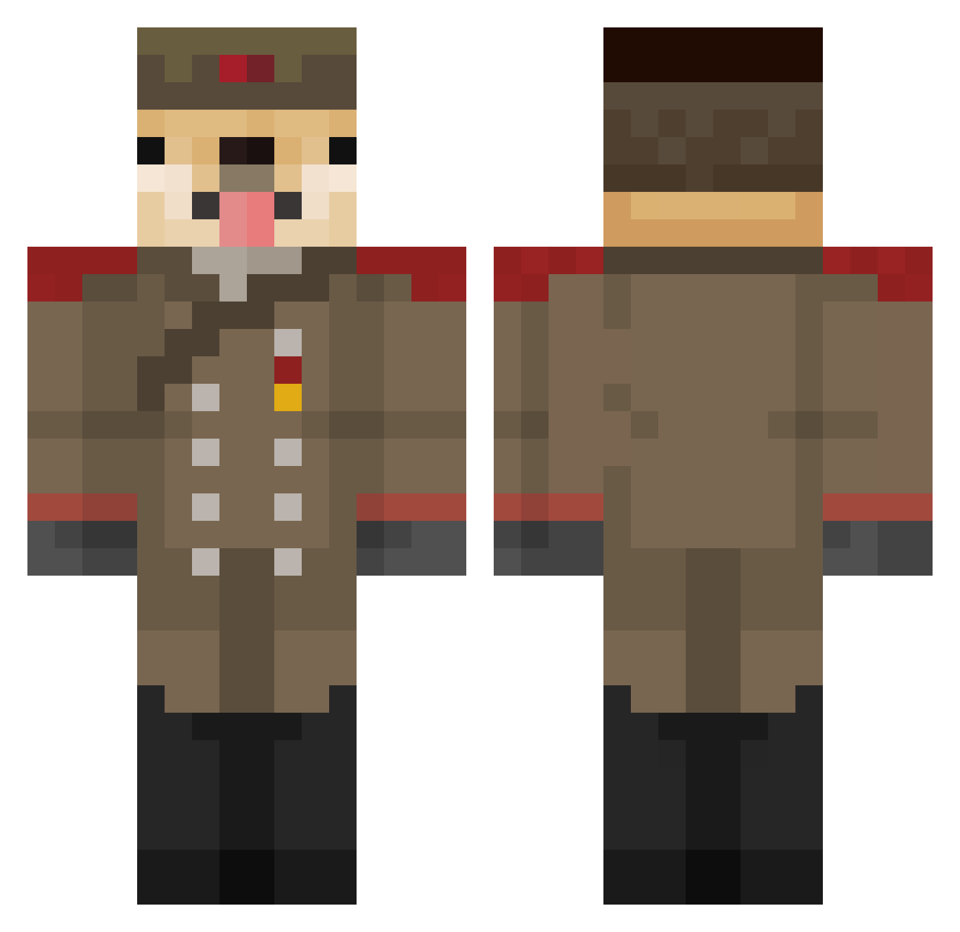 weydo Minecraft skin, front and back view