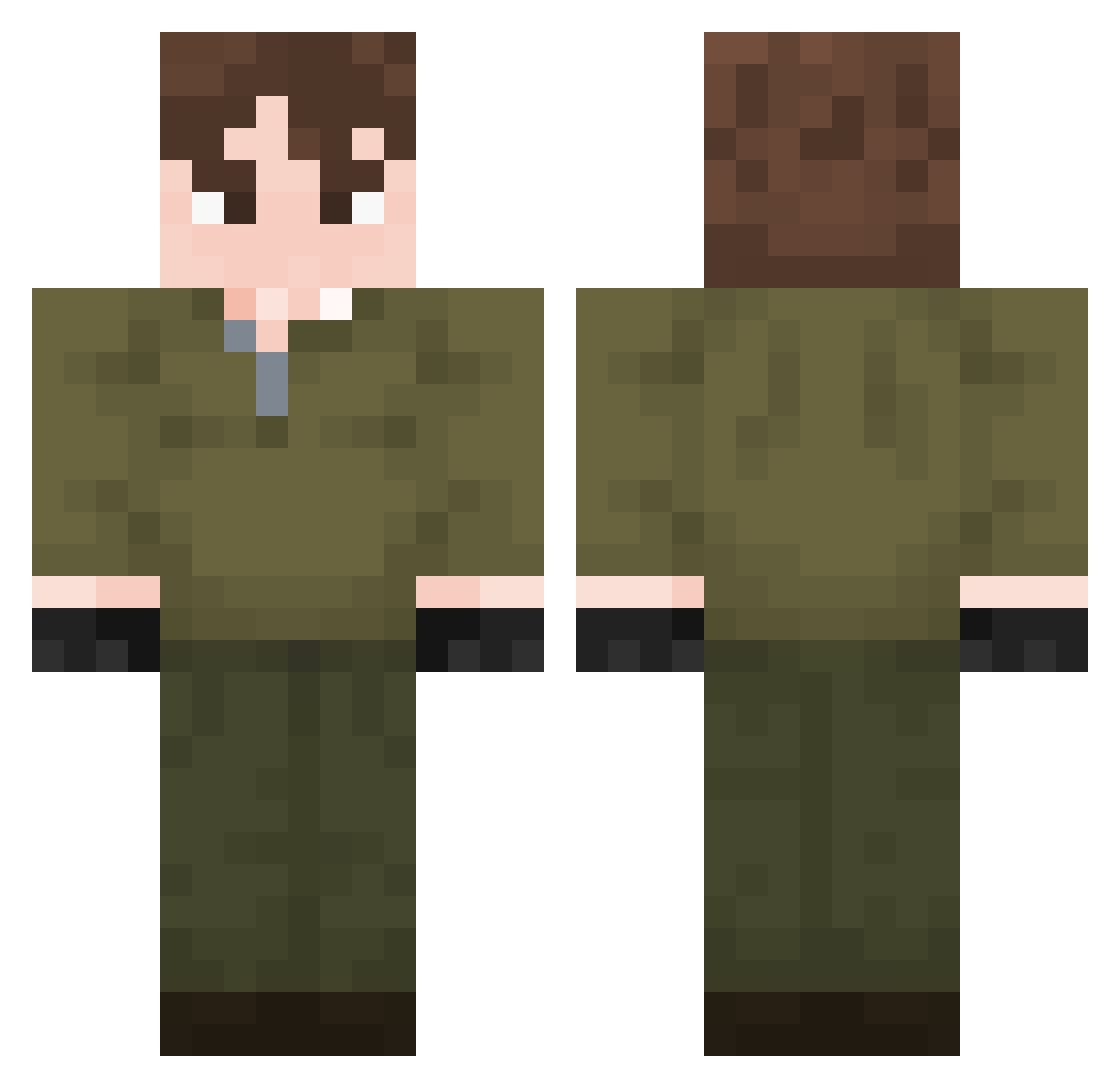 Jannessss Minecraft skin, front and back view