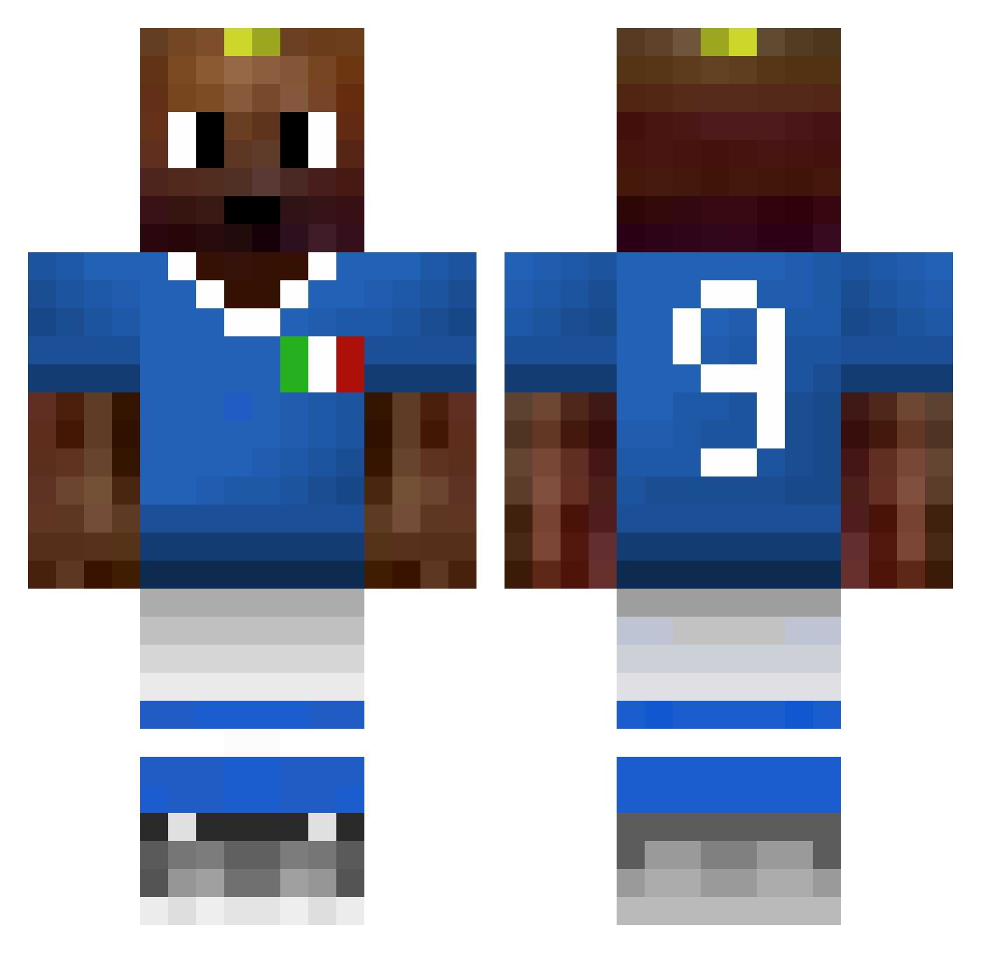 Rtuh Minecraft skin, front and back view