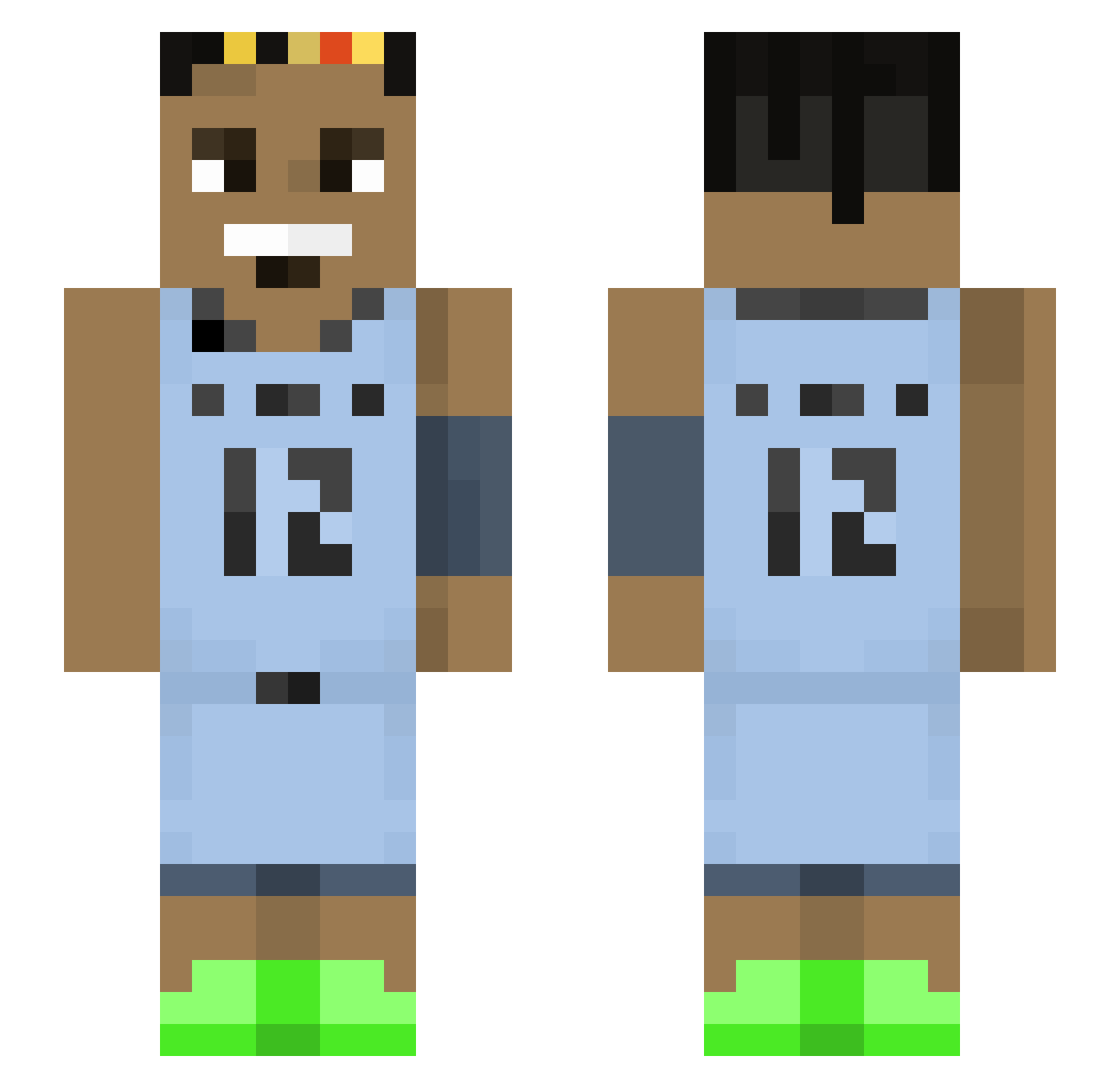 chidoo7 Minecraft skin, front and back view