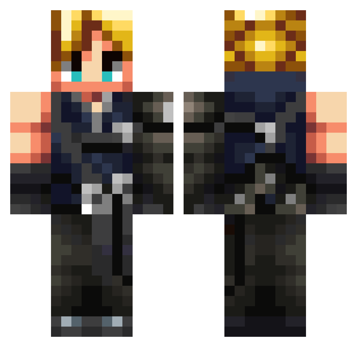 trumanius Minecraft skin, front and back view