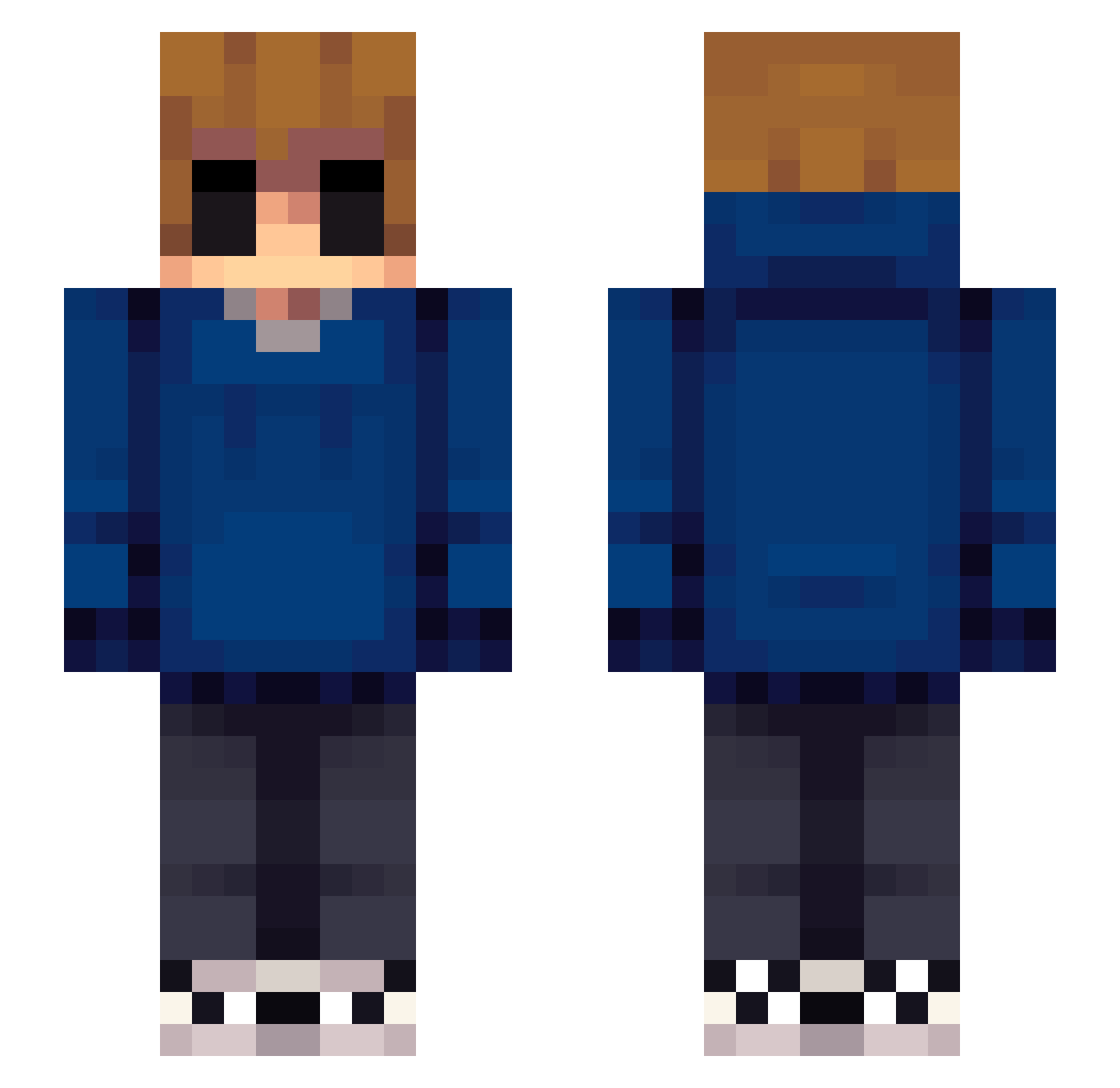Jammbelle Minecraft skin, front and back view