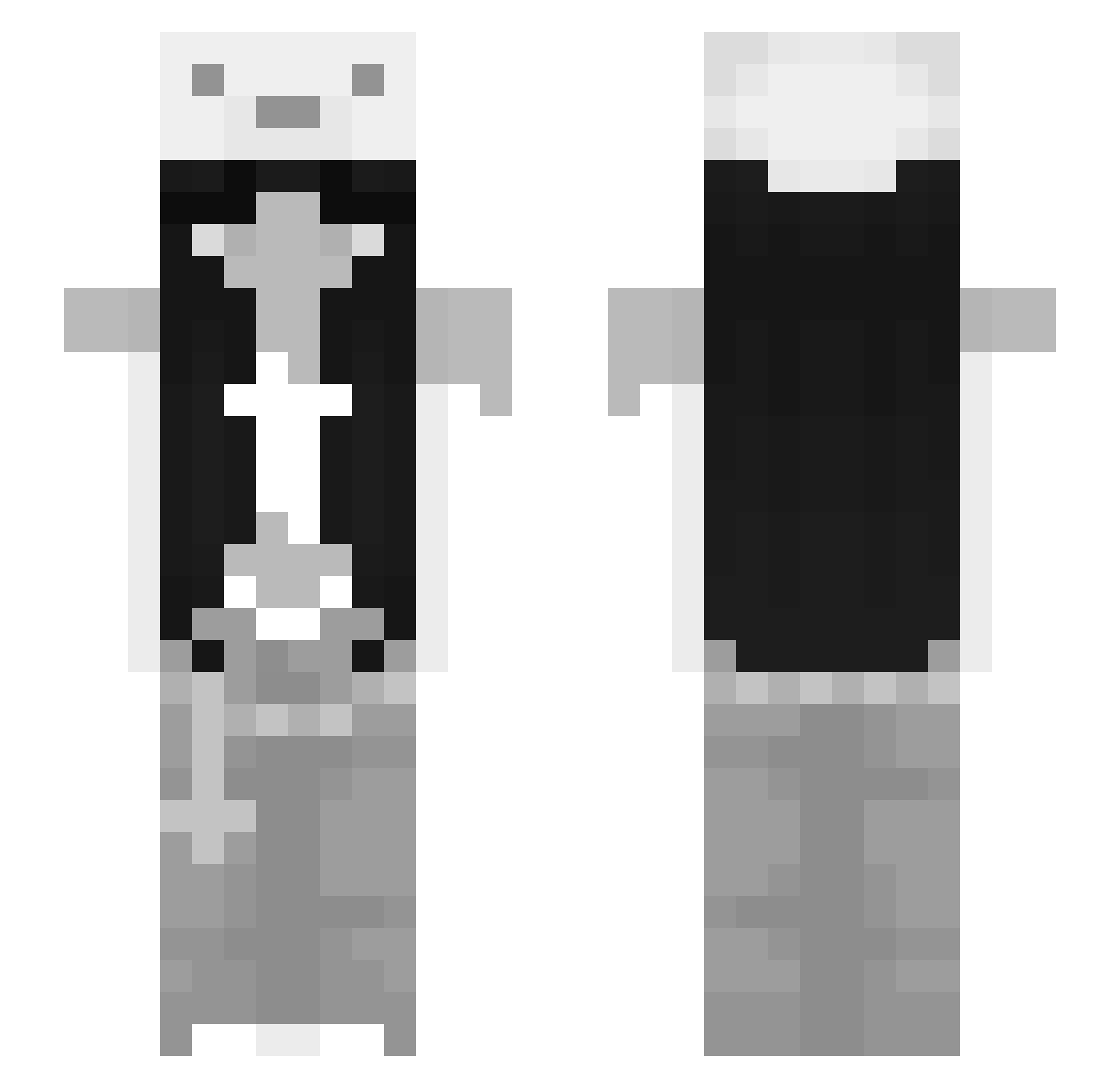 Rederty Minecraft skin, front and back view