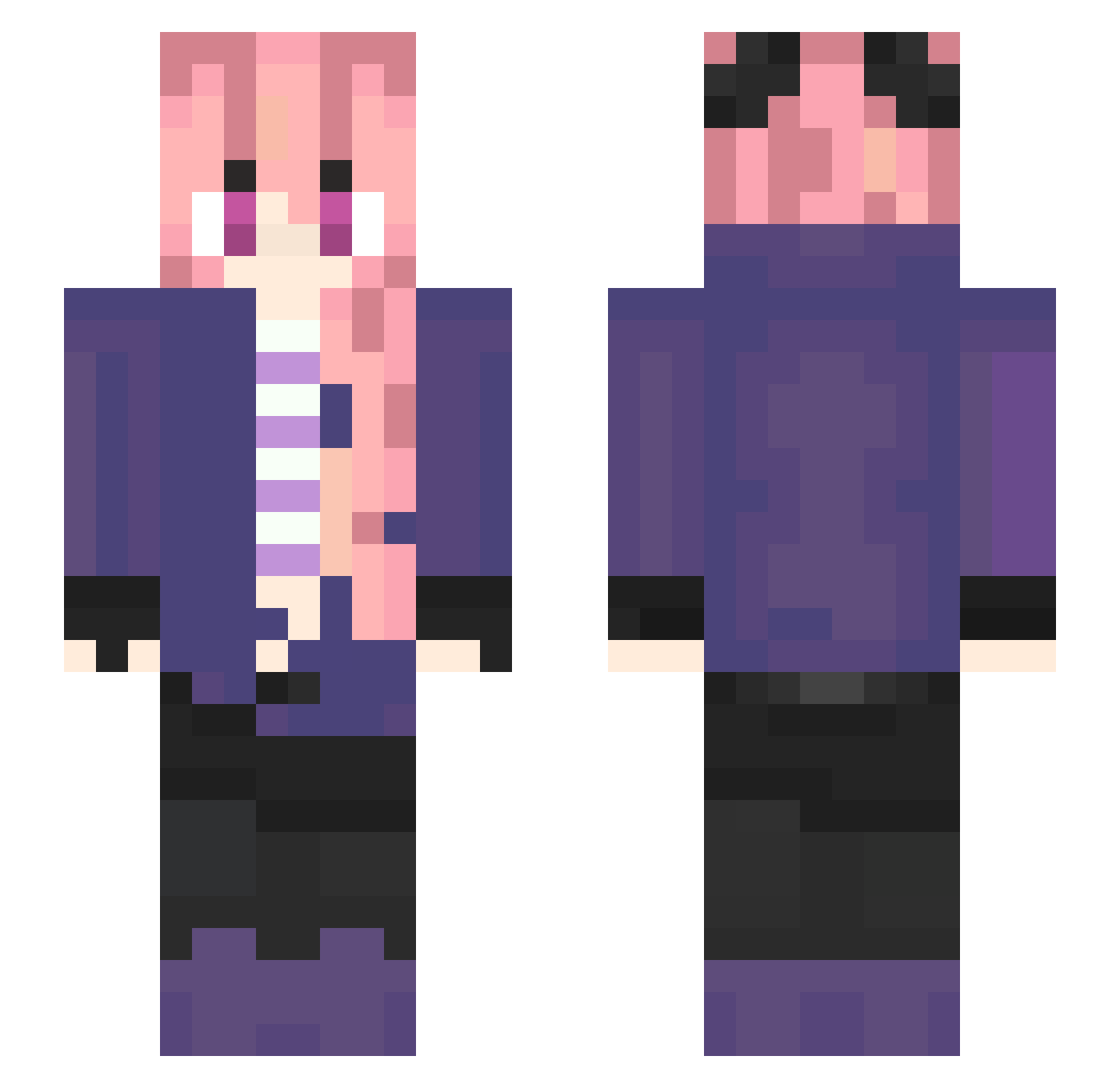 Kyaa_0 Minecraft skin, front and back view