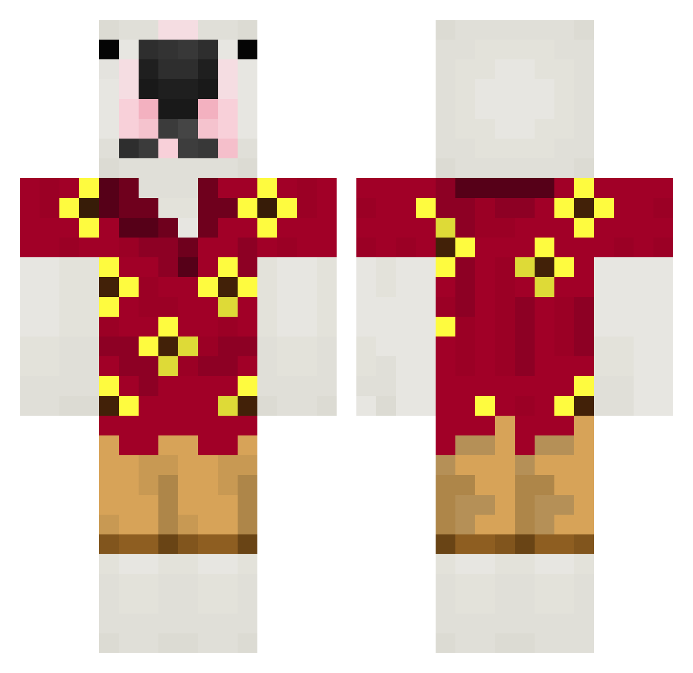POZOLE Minecraft skin, front and back view