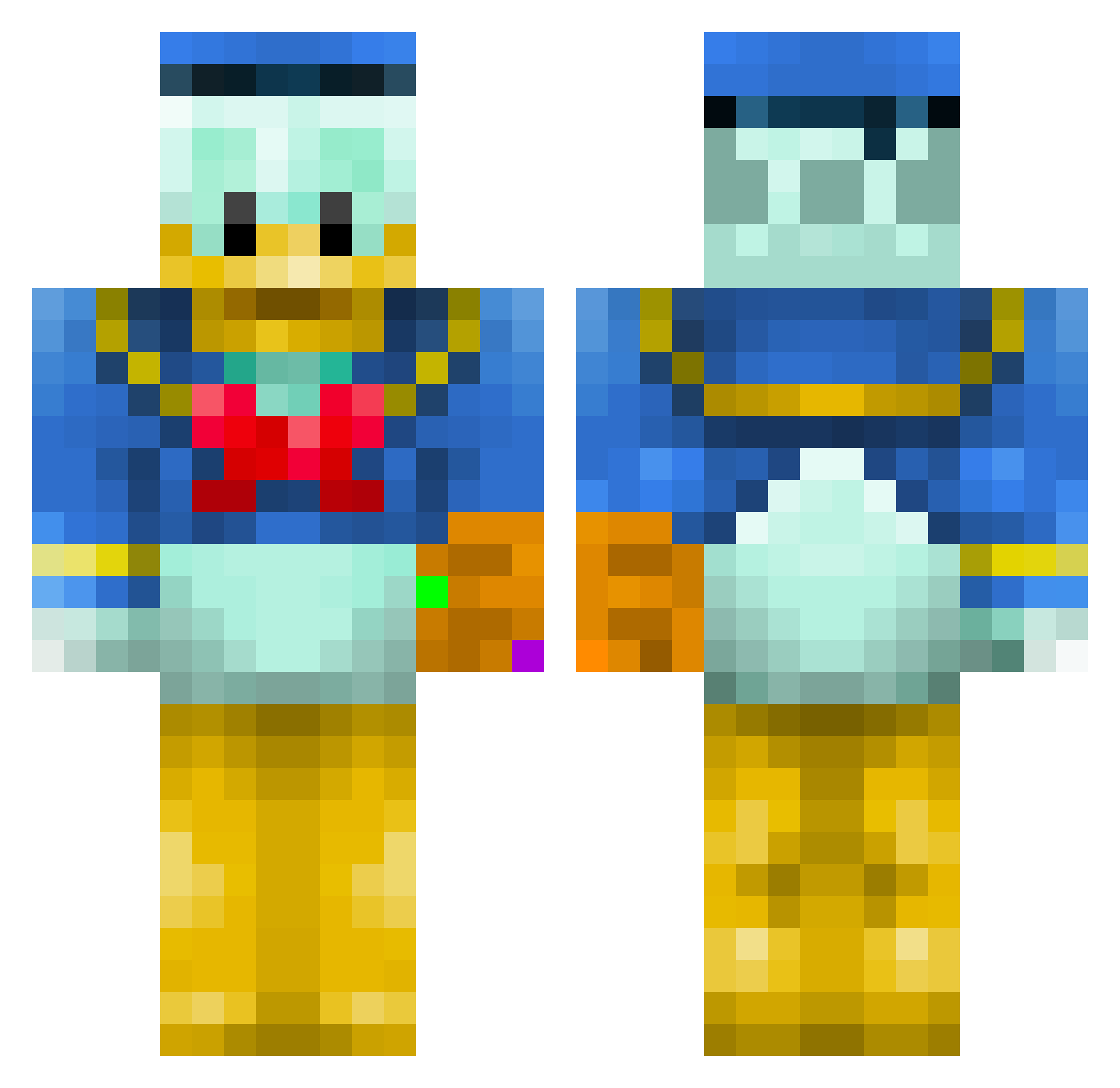 vrooklyn Minecraft skin, front and back view