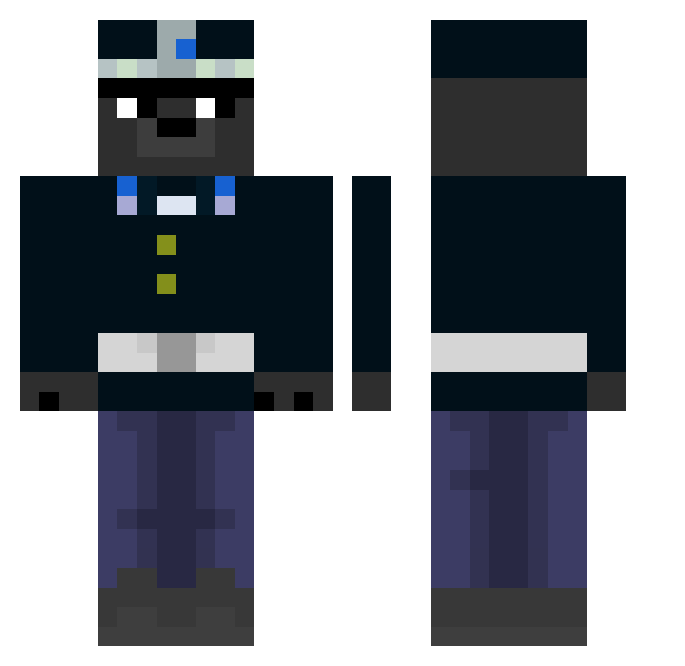 pota0 Minecraft skin, front and back view