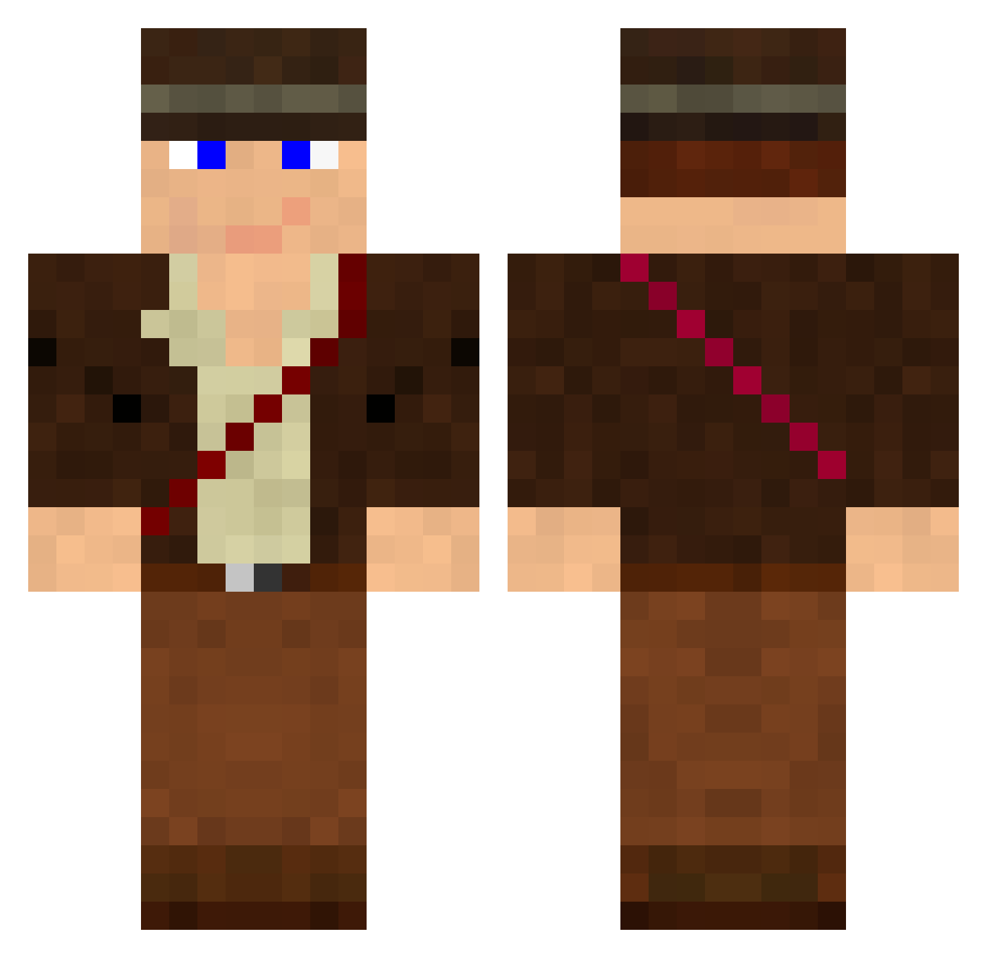 Harbingers Minecraft skin, front and back view