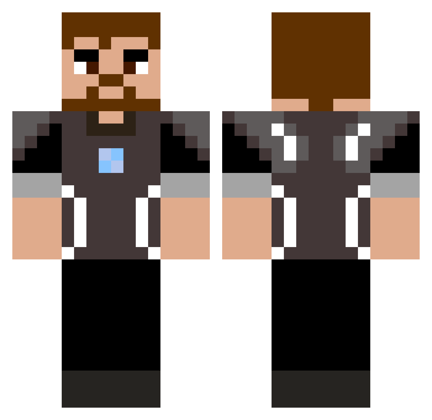 whoshemansh Minecraft skin, front and back view
