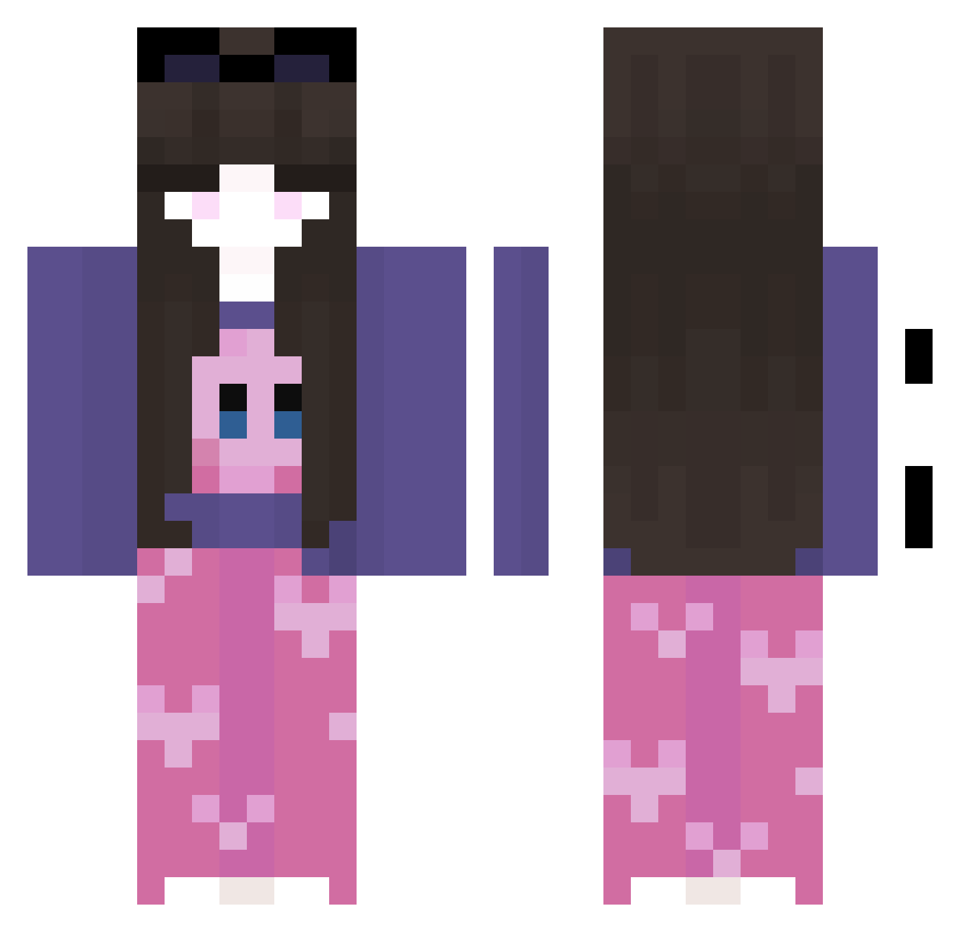 Zigluin33 Minecraft skin, front and back view