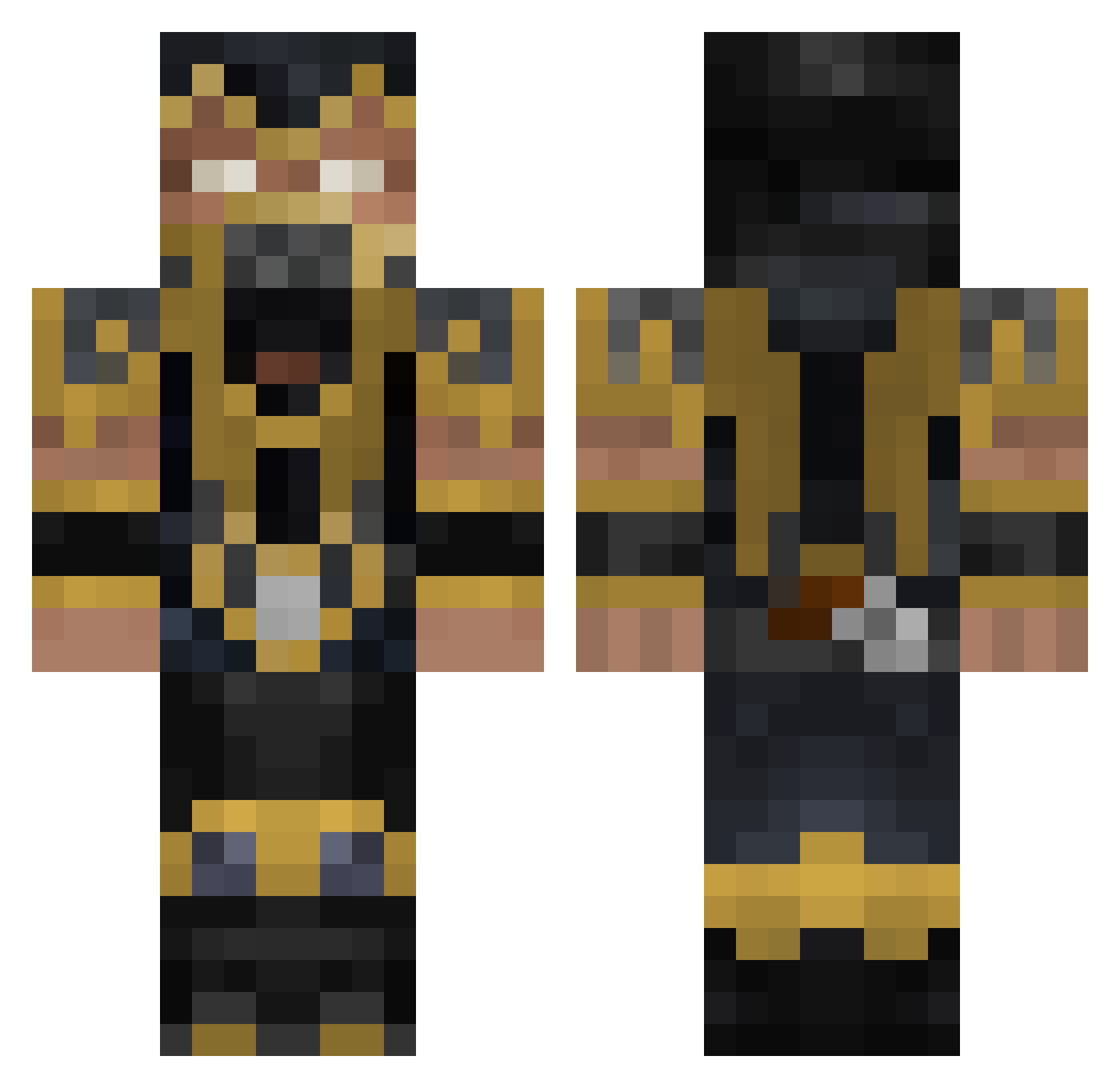 Skillo Minecraft skin, front and back view