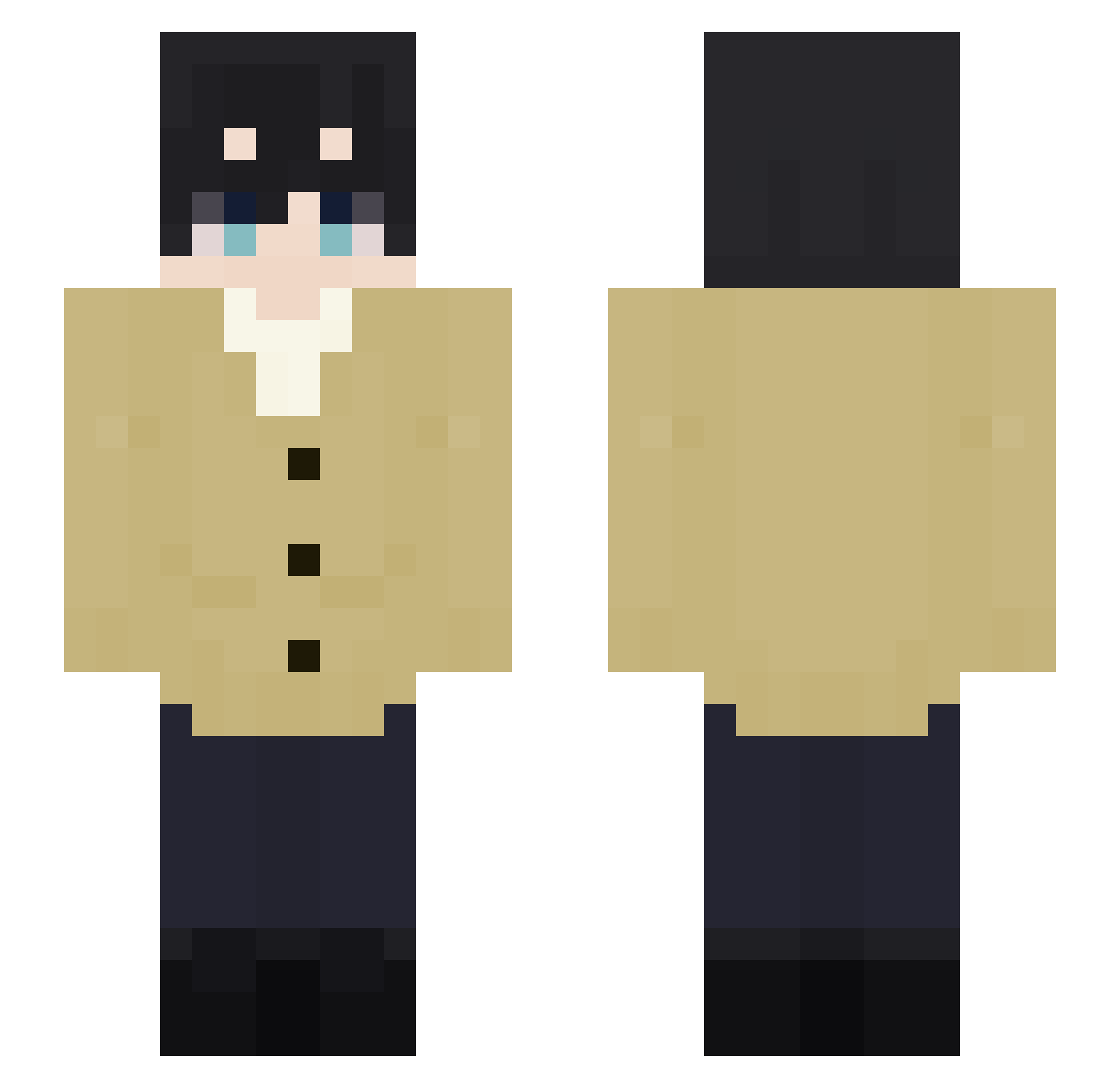 Yatazo Minecraft skin, front and back view