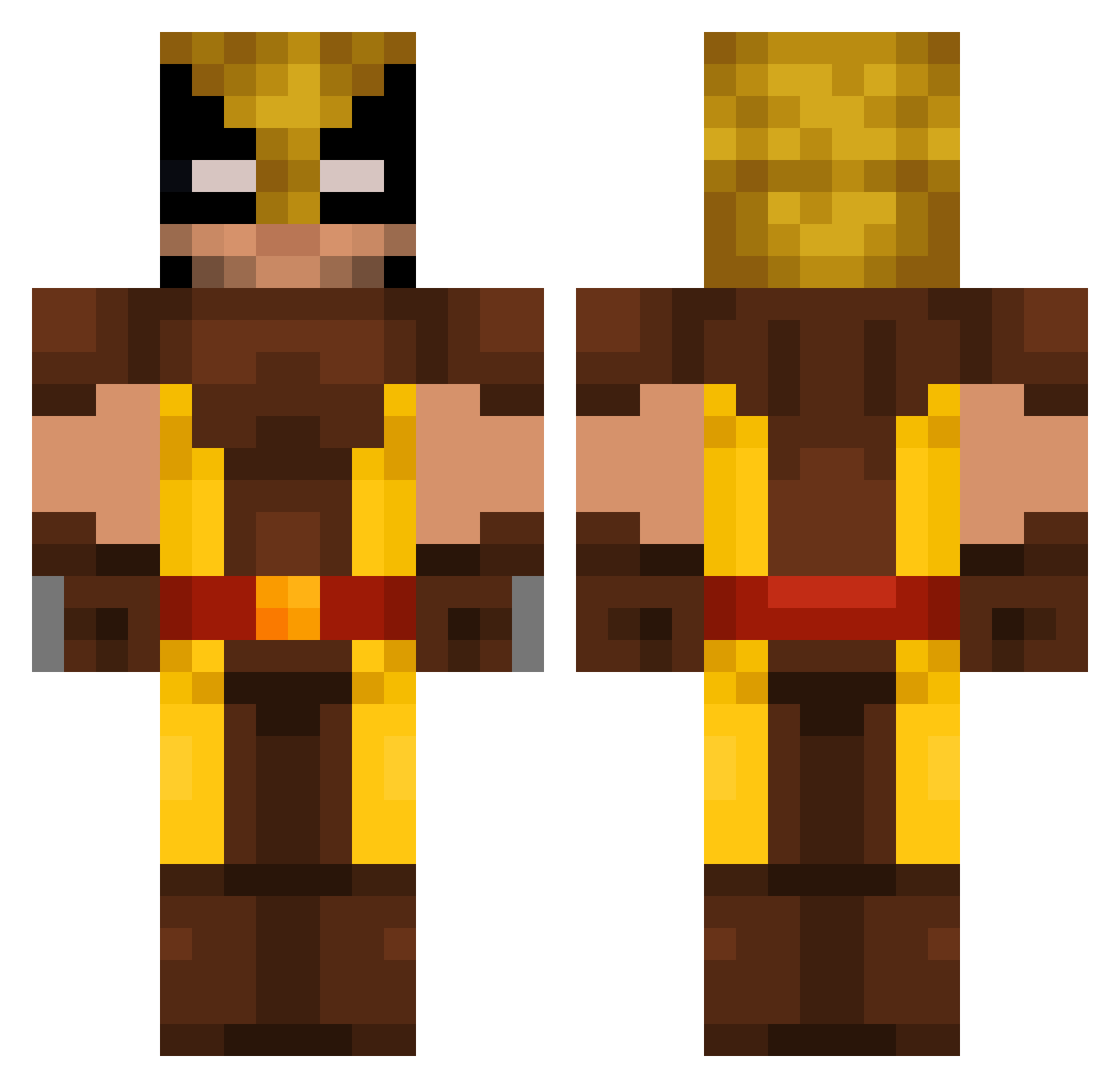 PhilsDad Minecraft skin, front and back view
