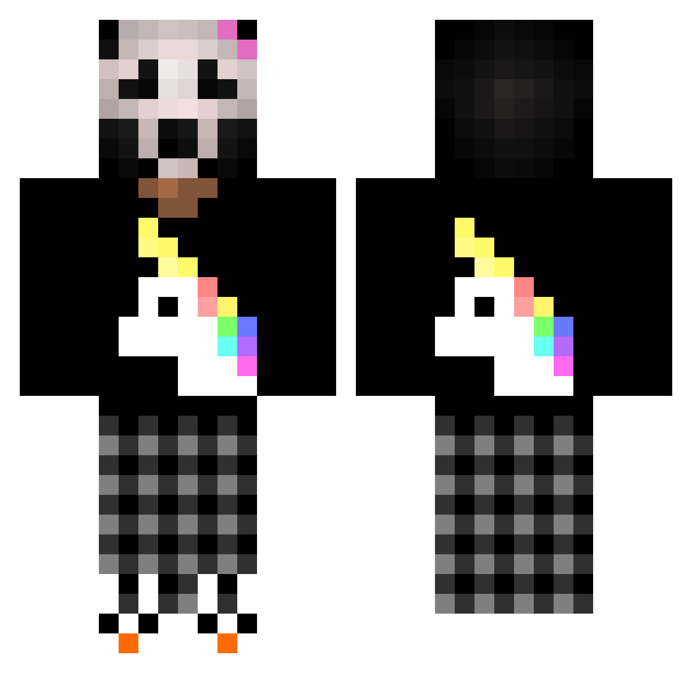 Abrami Minecraft skin, front and back view