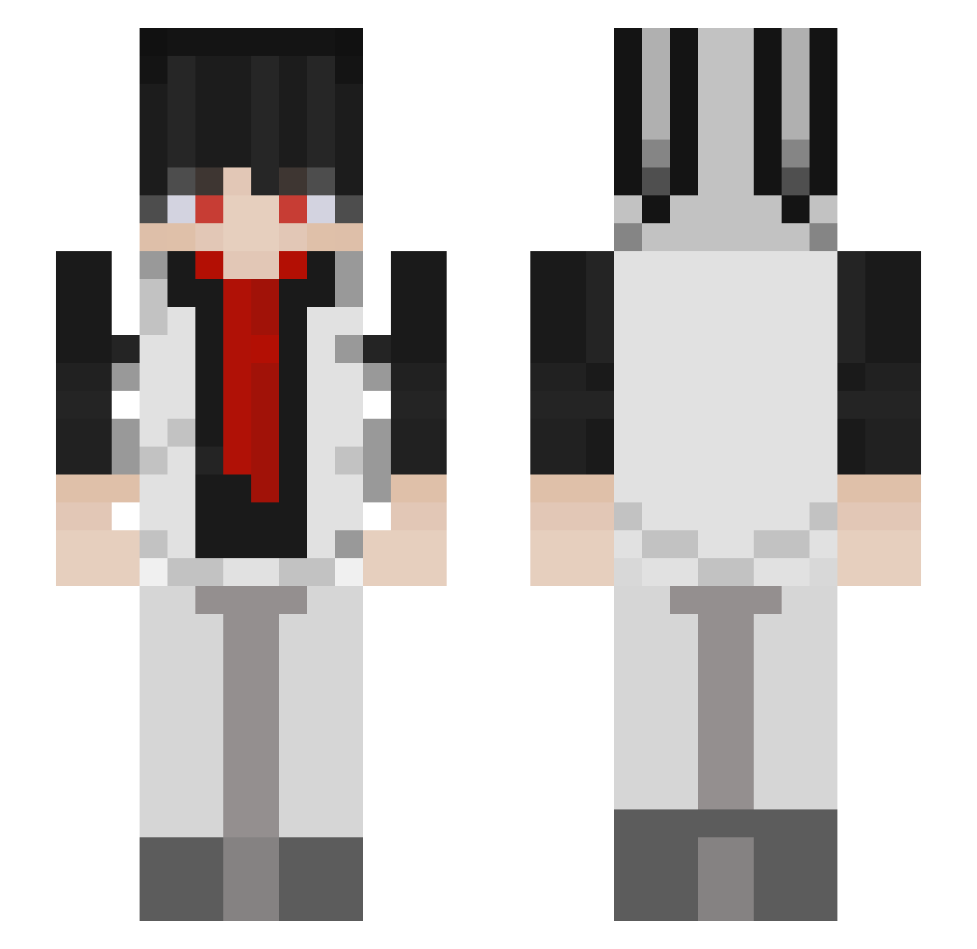 iloveherthighs Minecraft skin, front and back view