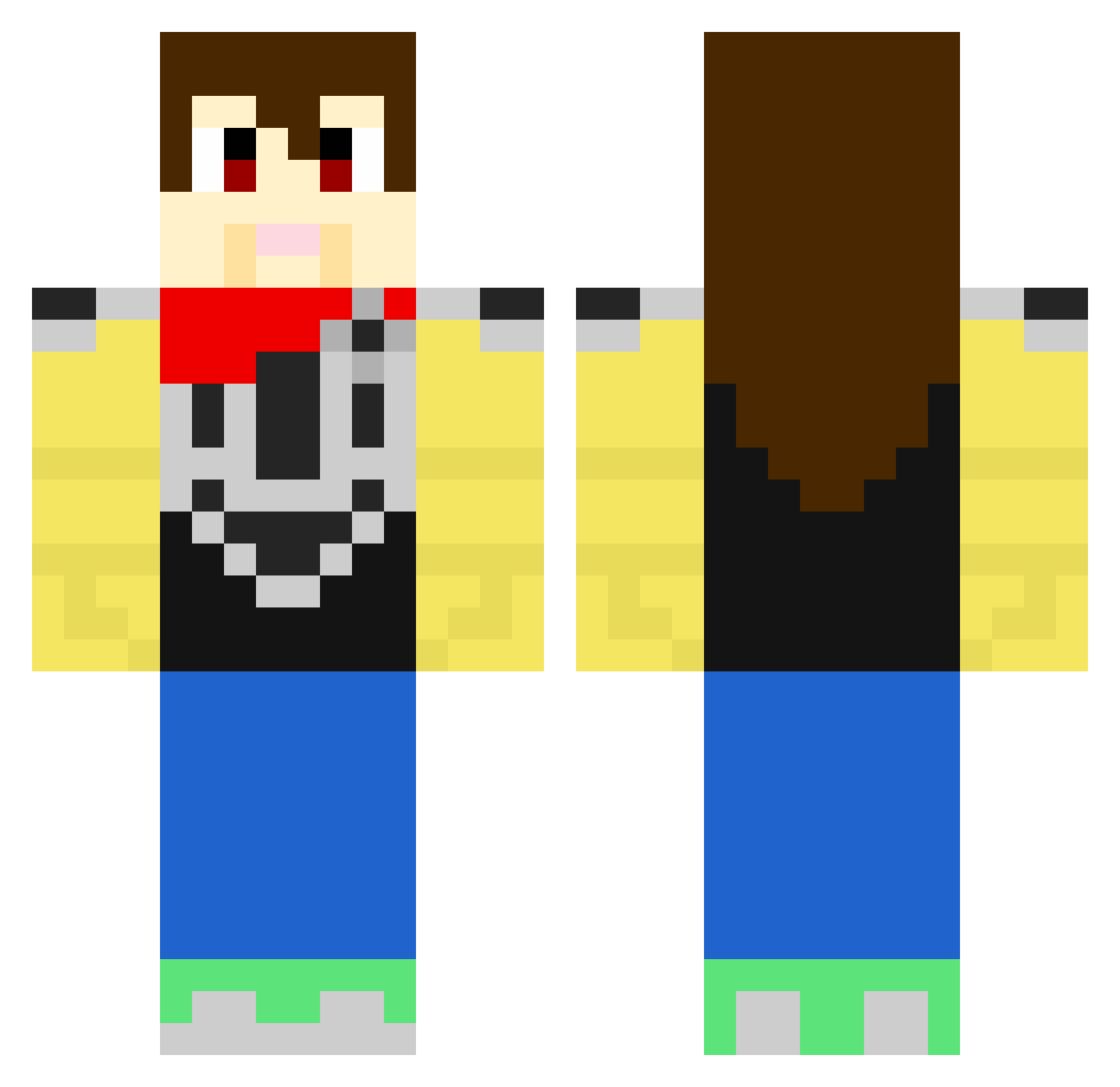 dirges Minecraft skin, front and back view