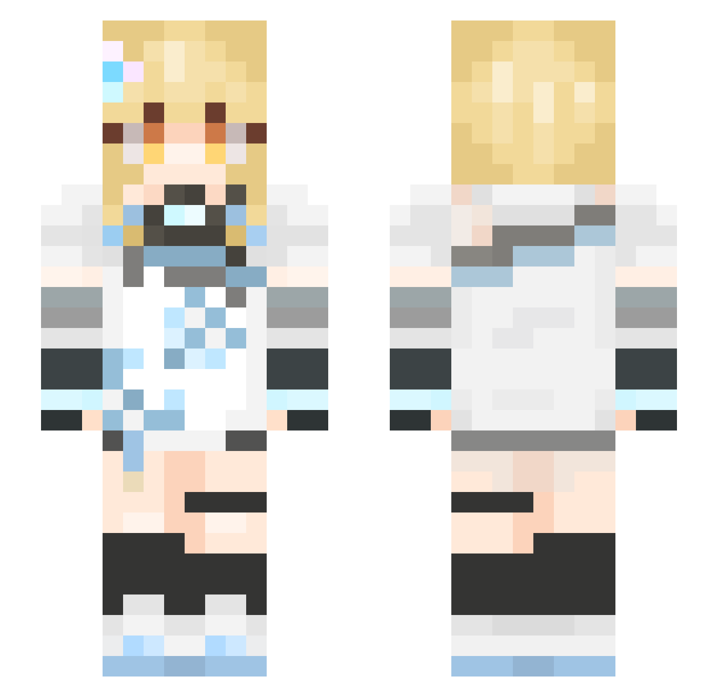 hany250 Minecraft skin, front and back view