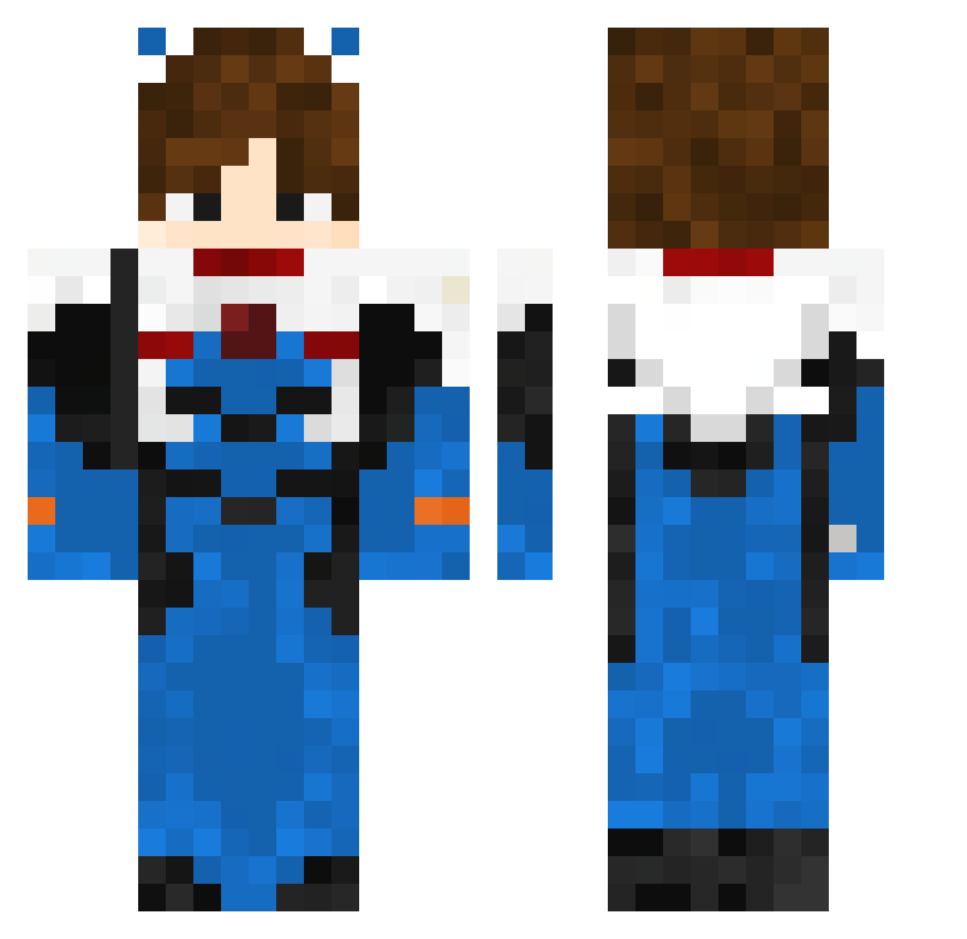 Teykin Minecraft skin, front and back view