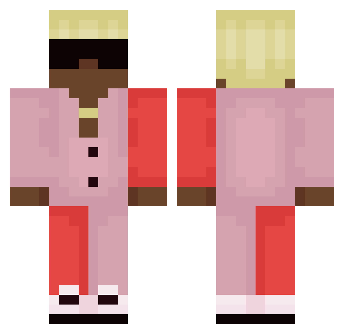 rickship Minecraft skin, front and back view