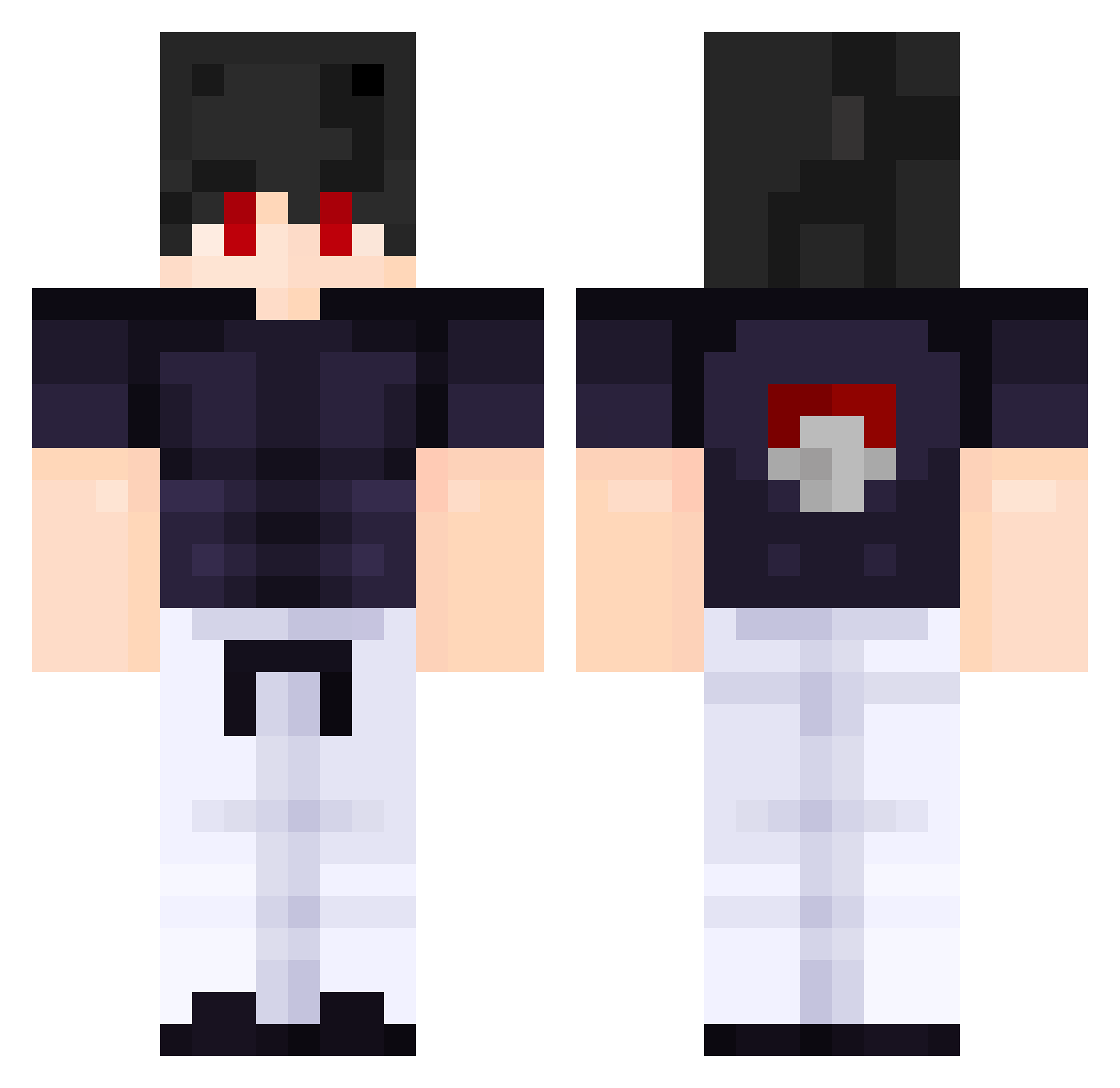 Deixstar Minecraft skin, front and back view