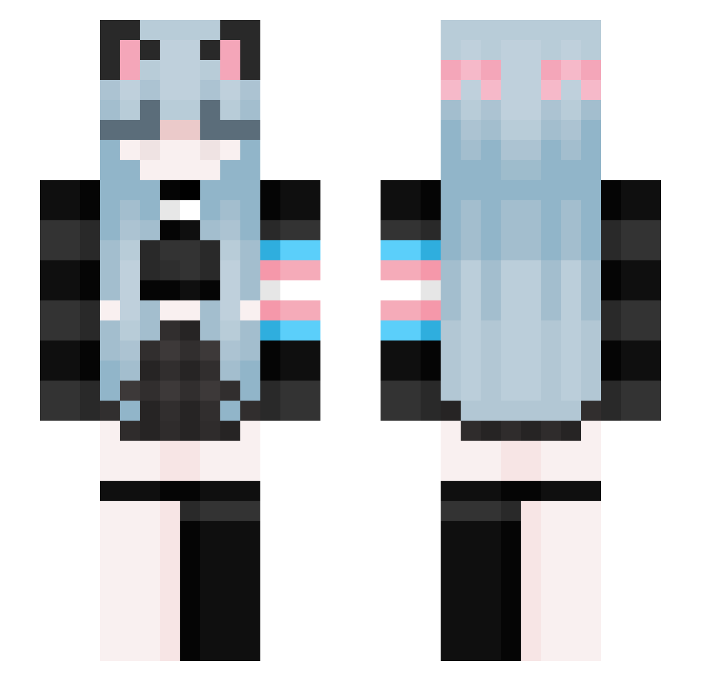 Smiuth Minecraft skin, front and back view