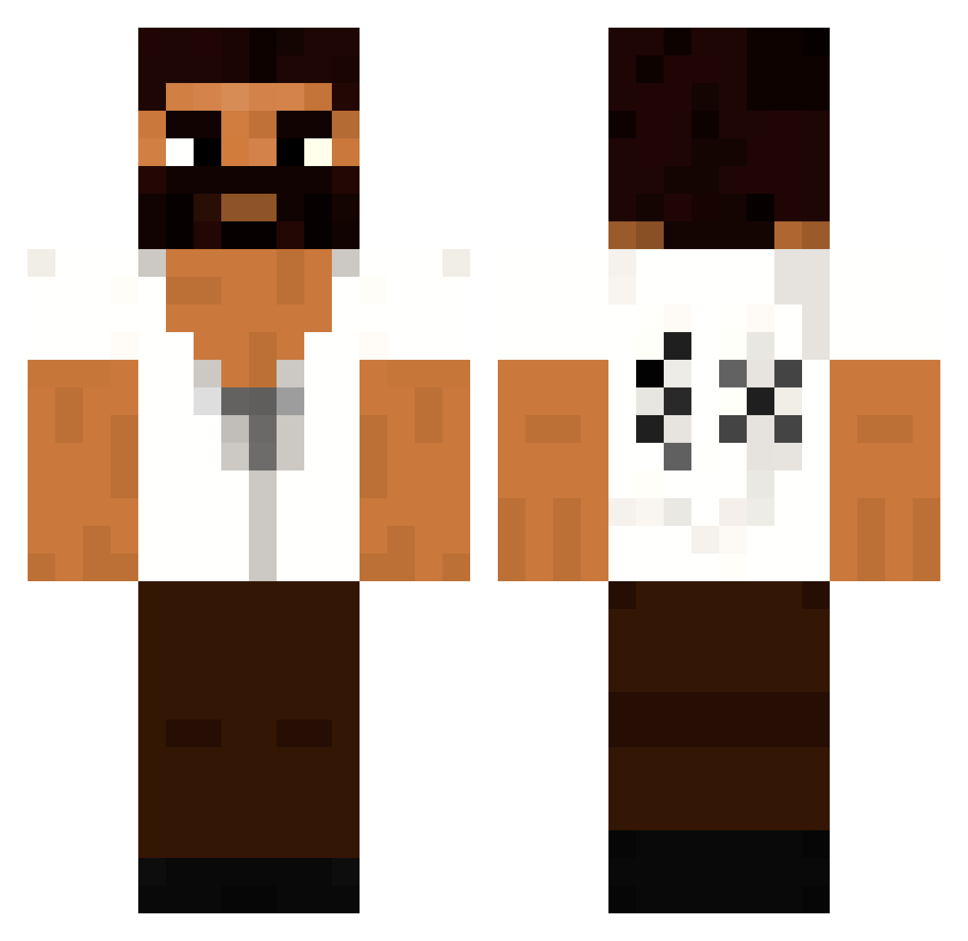 EXPORT Minecraft skin, front and back view