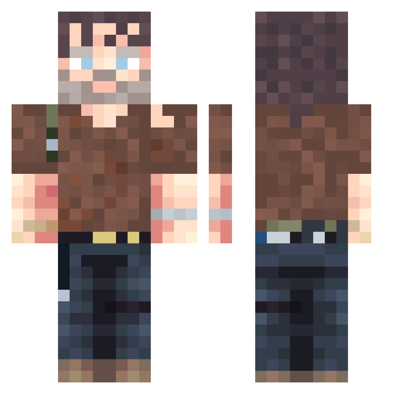 103c Minecraft skin, front and back view