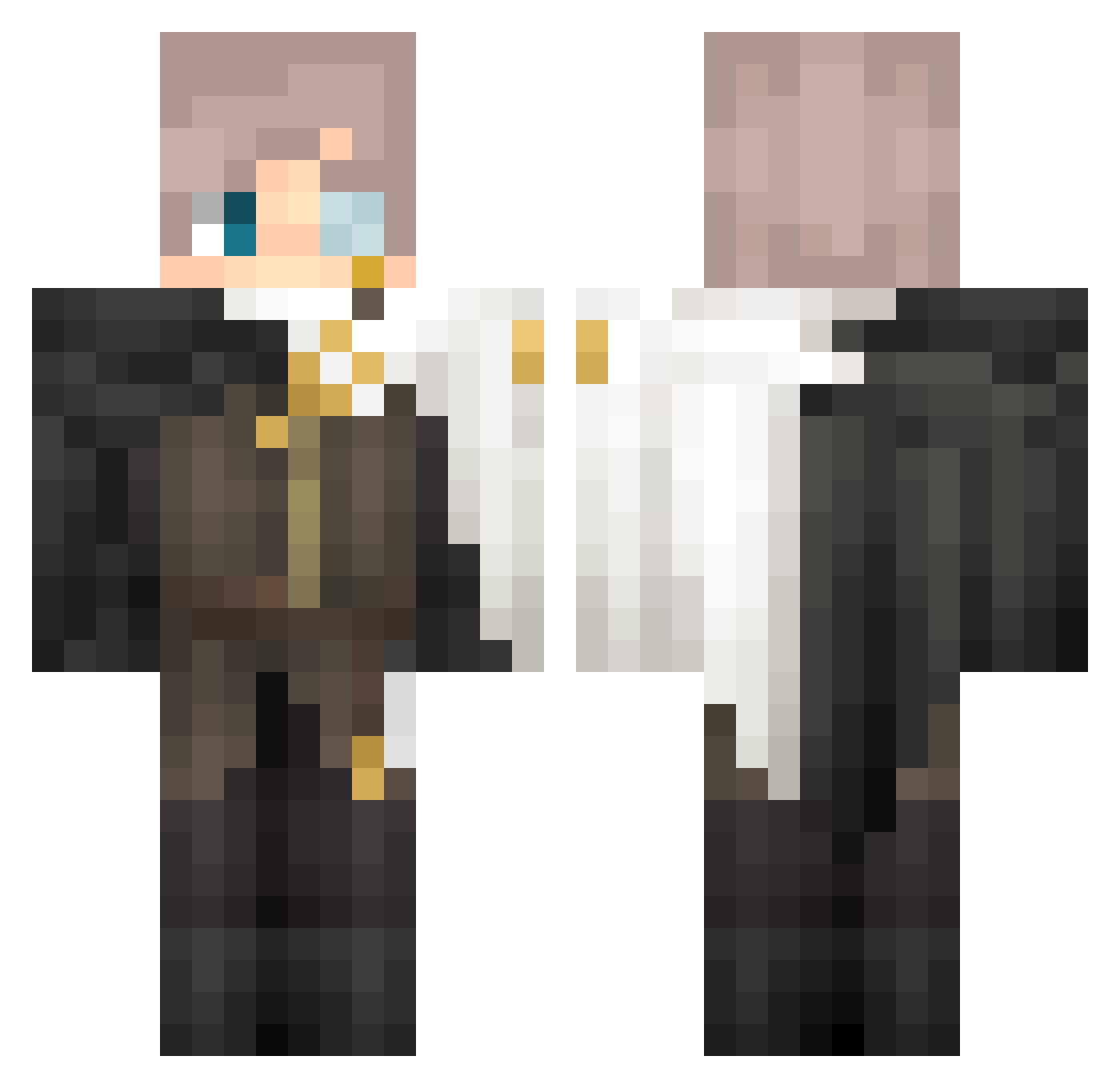 oKhaq Minecraft skin, front and back view