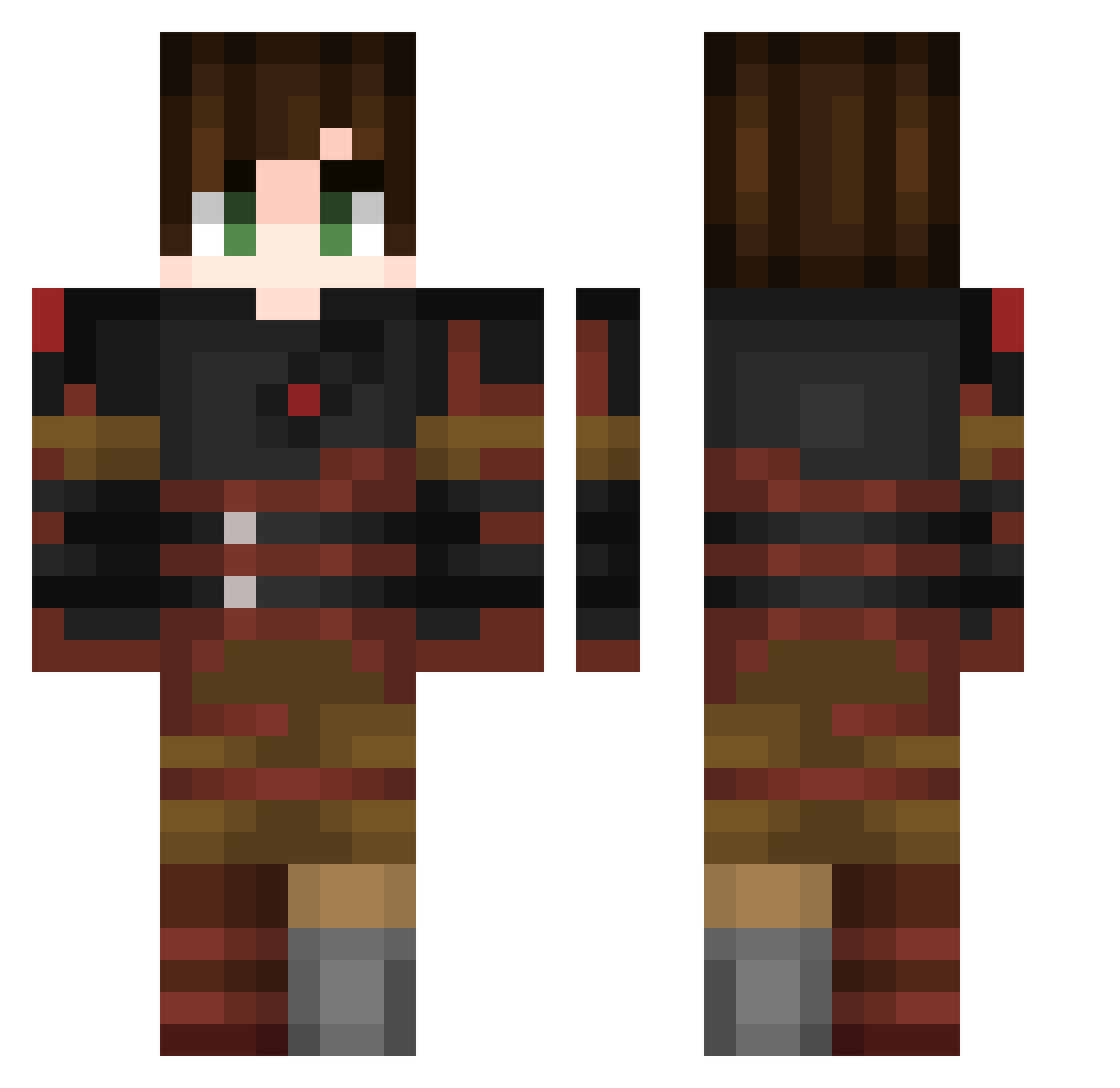 HaroldHaddock Minecraft skin, front and back view