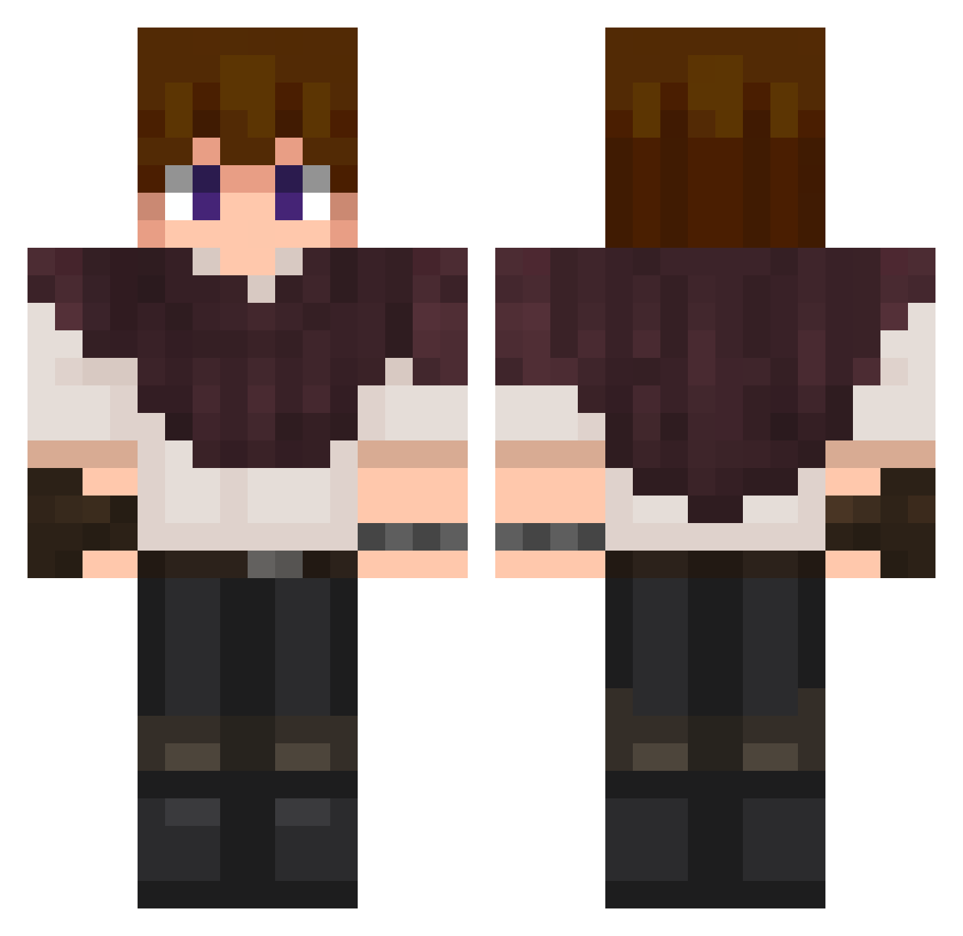 SilverKnight9116 Minecraft skin, front and back view