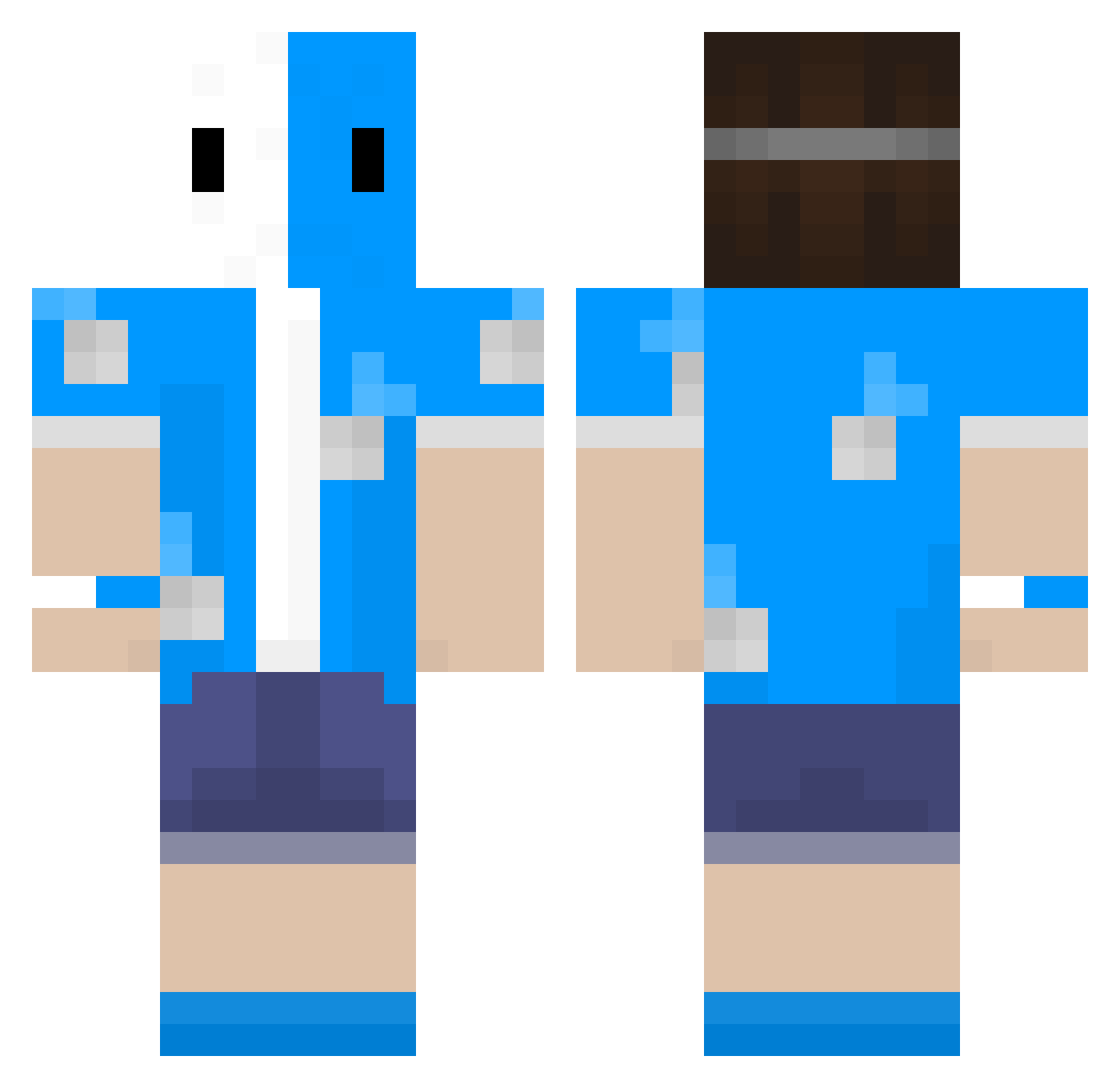JojoGalaxy Minecraft skin, front and back view
