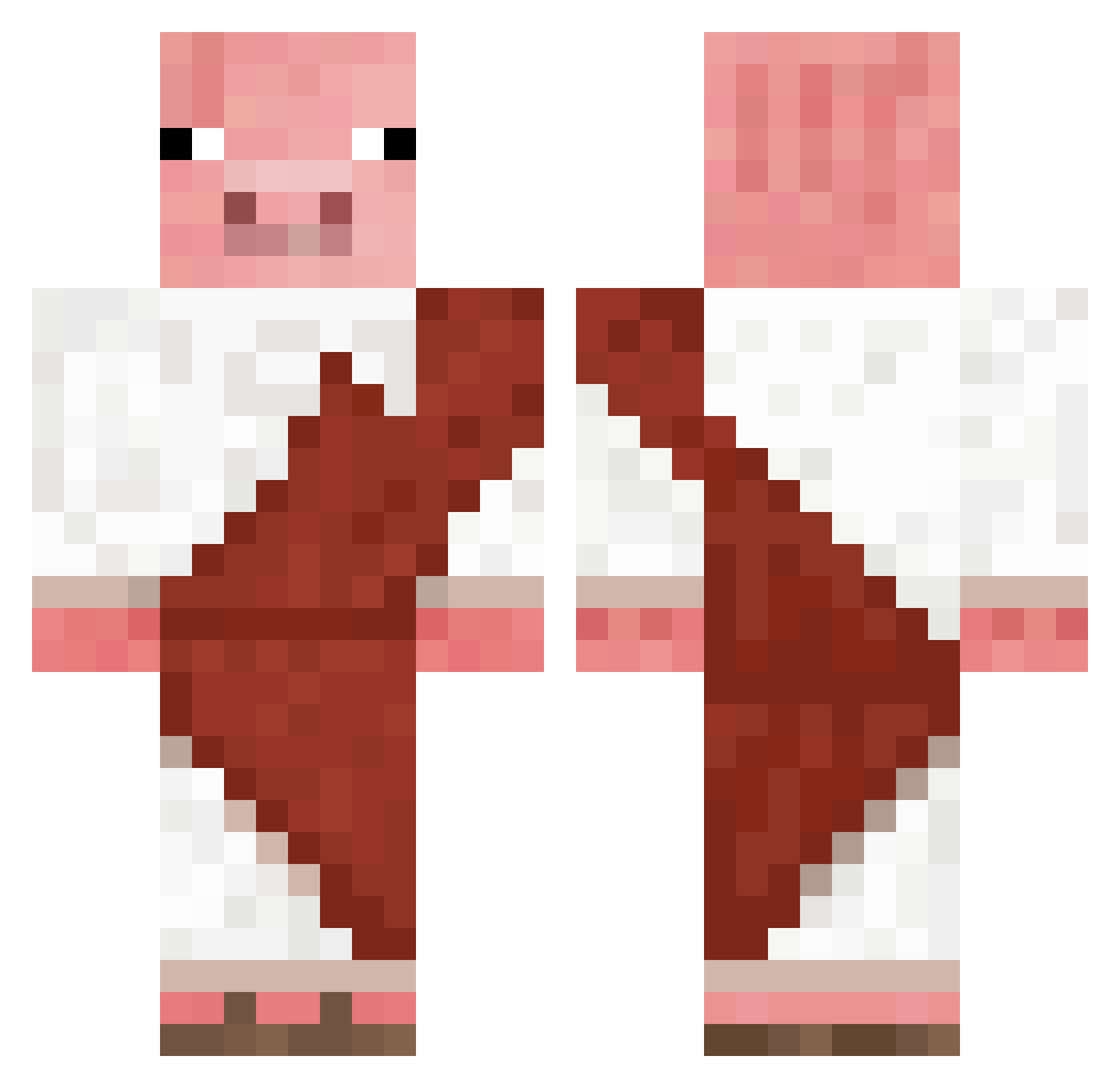 ProFIFA Minecraft skin, front and back view
