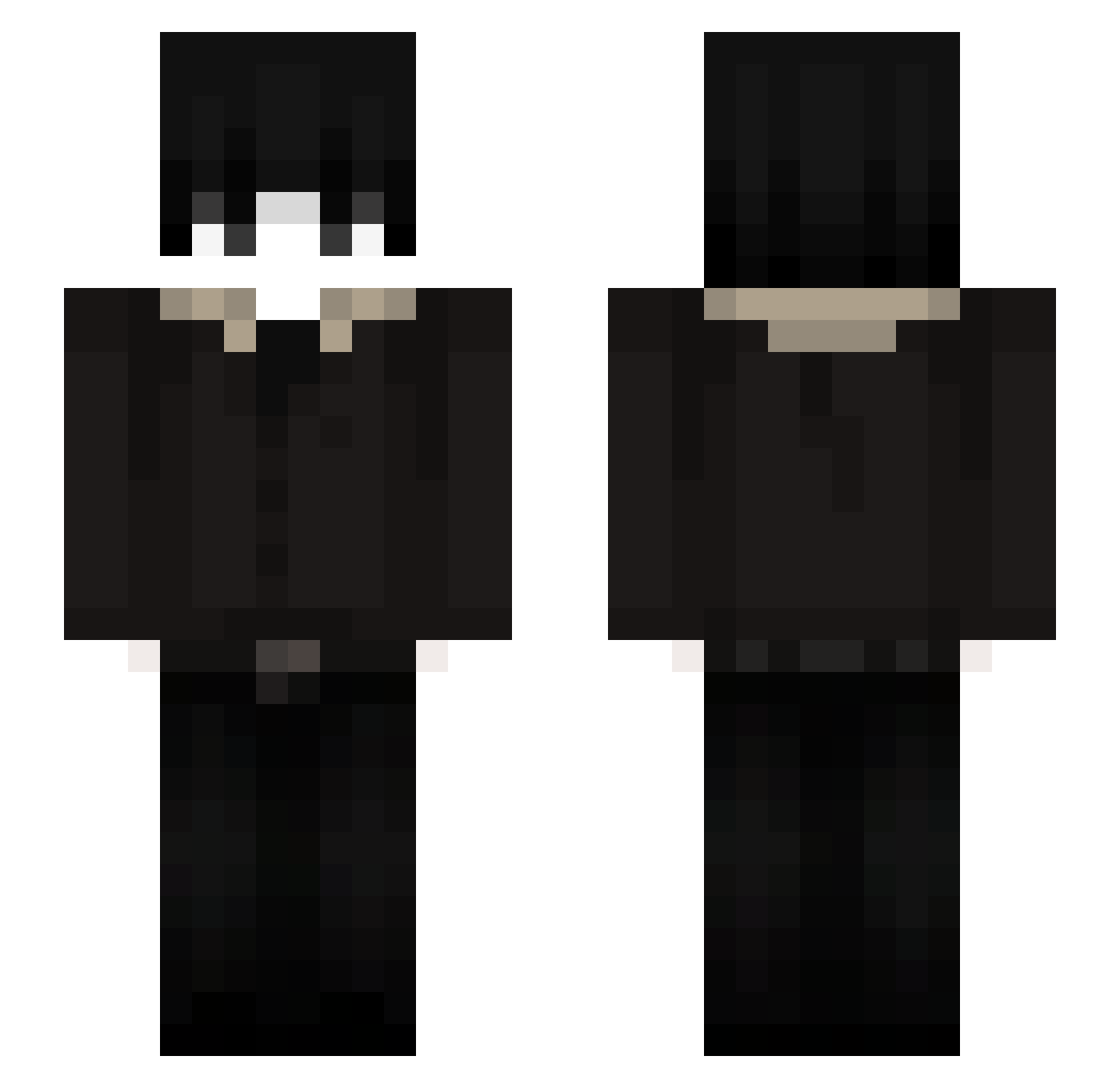 Zetroos Minecraft skin, front and back view