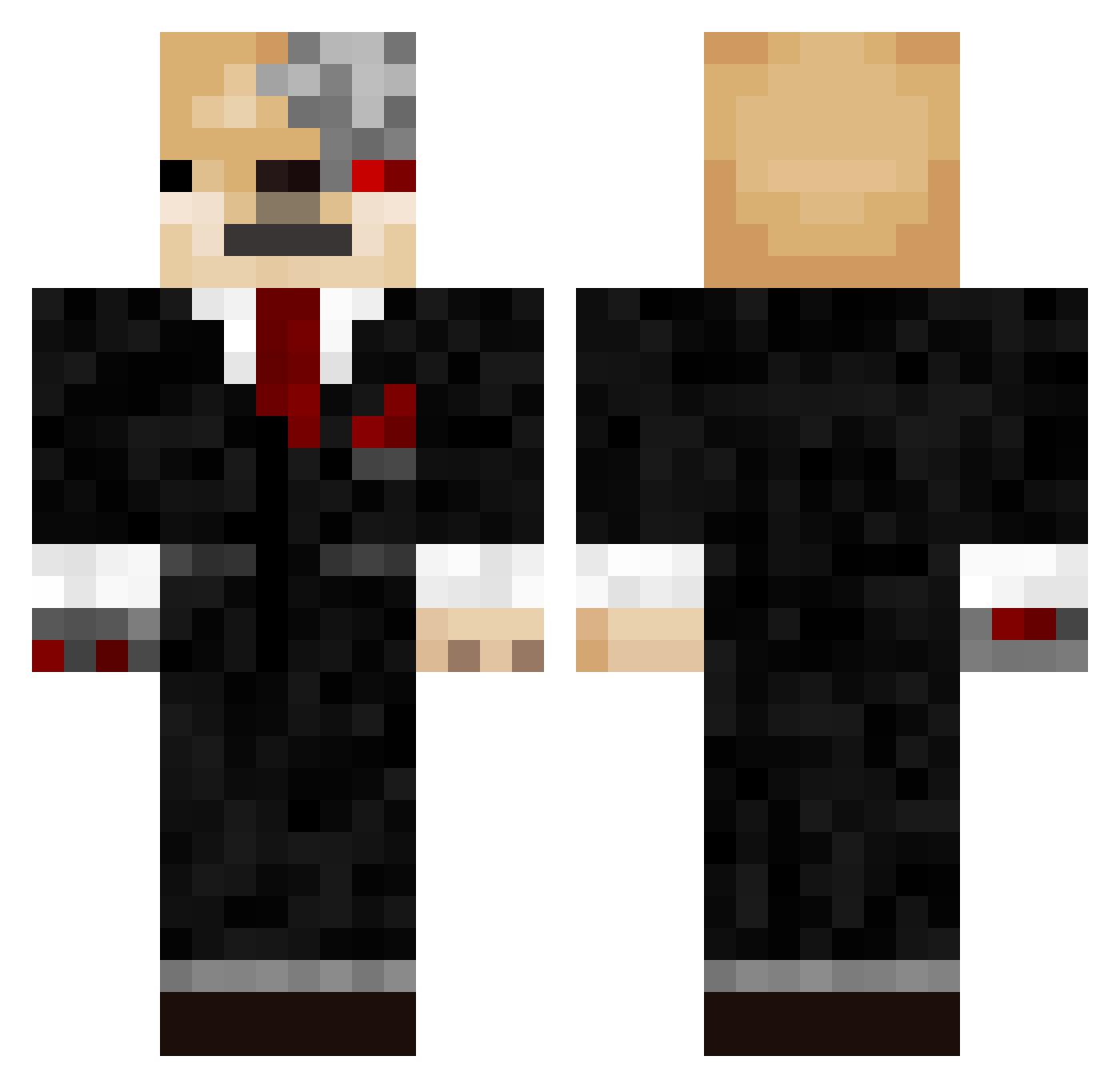 Cebu1ak Minecraft skin, front and back view