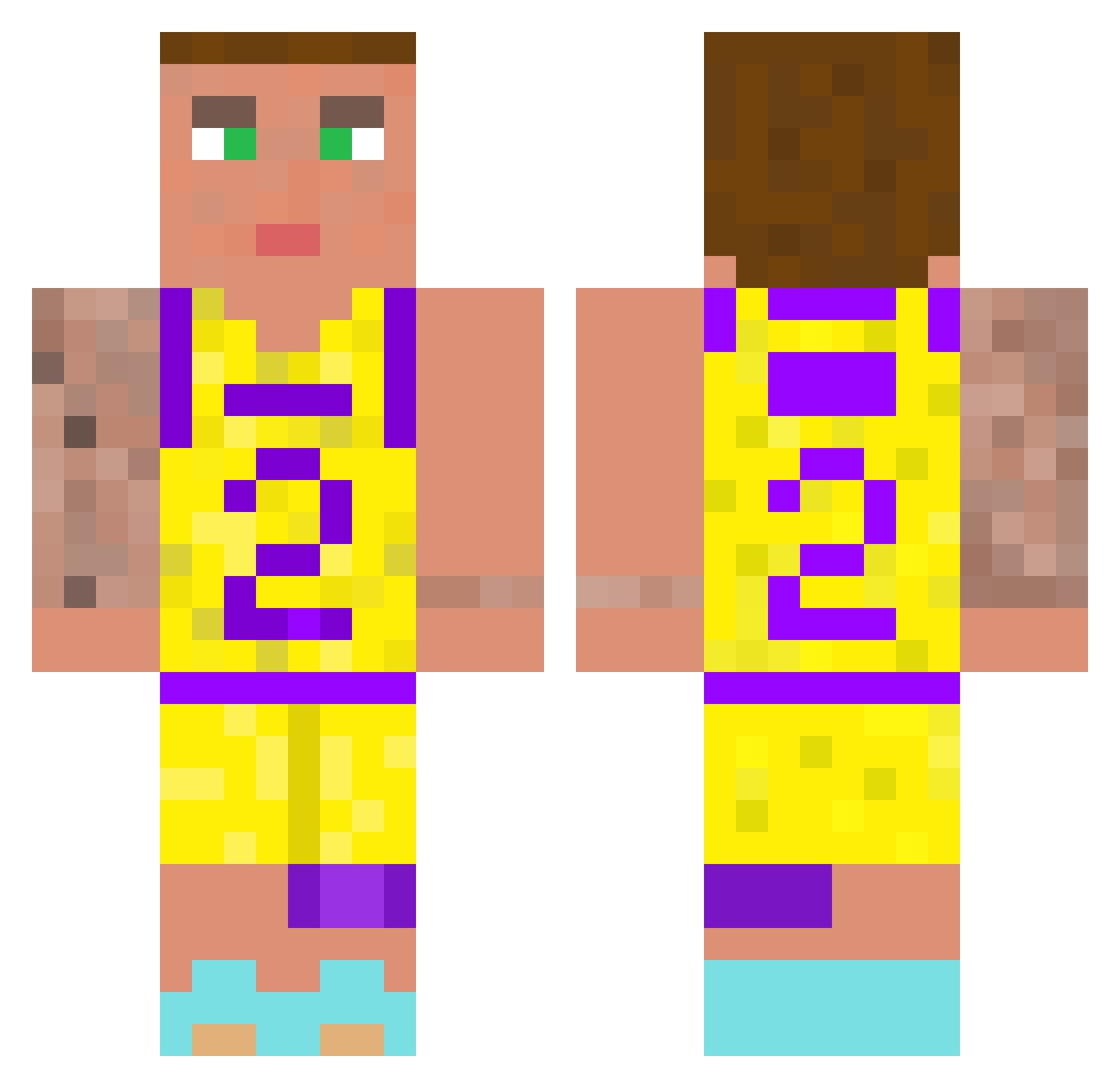 HonzoBall Minecraft skin, front and back view