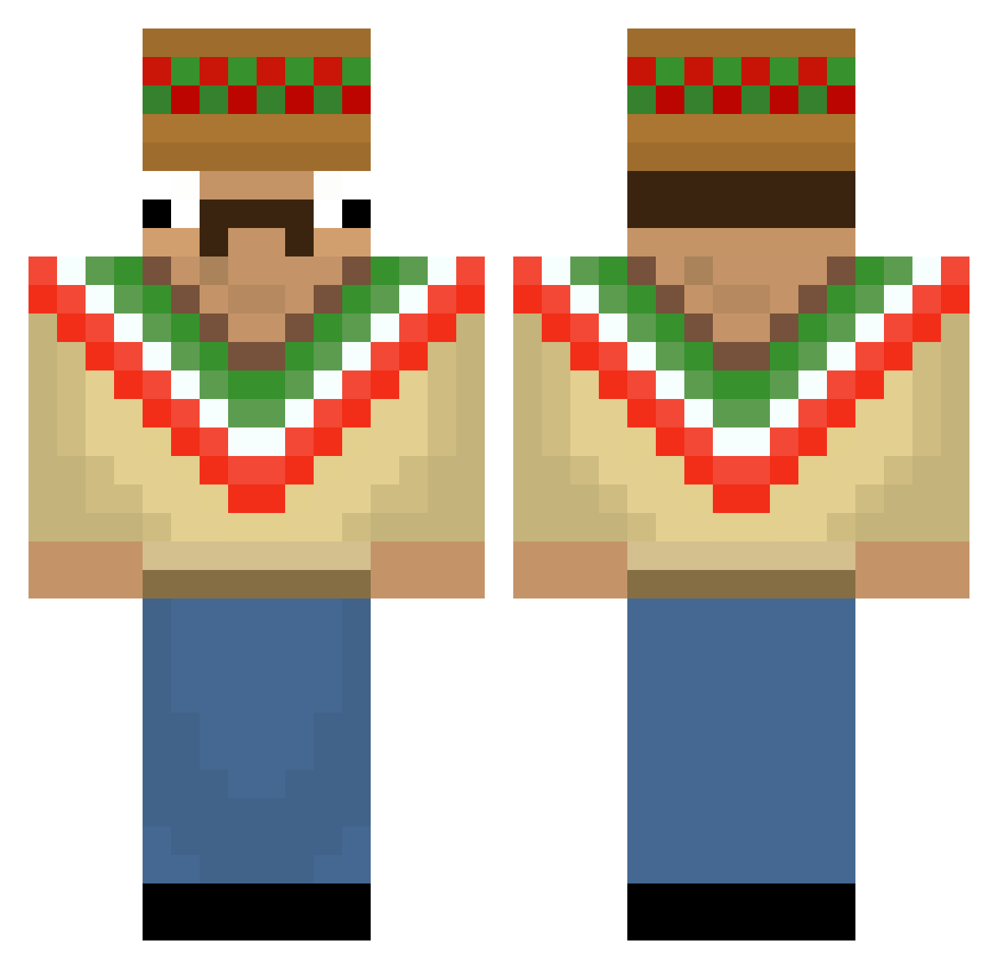 Milek820 Minecraft skin, front and back view