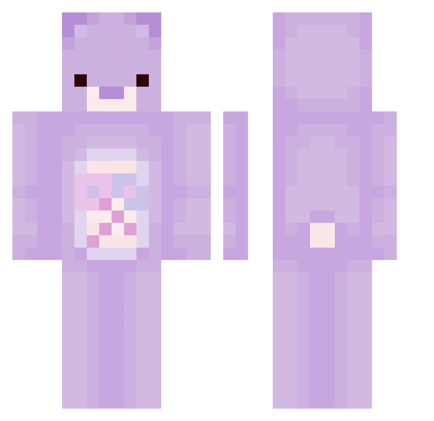 Skarin Minecraft skin, front and back view