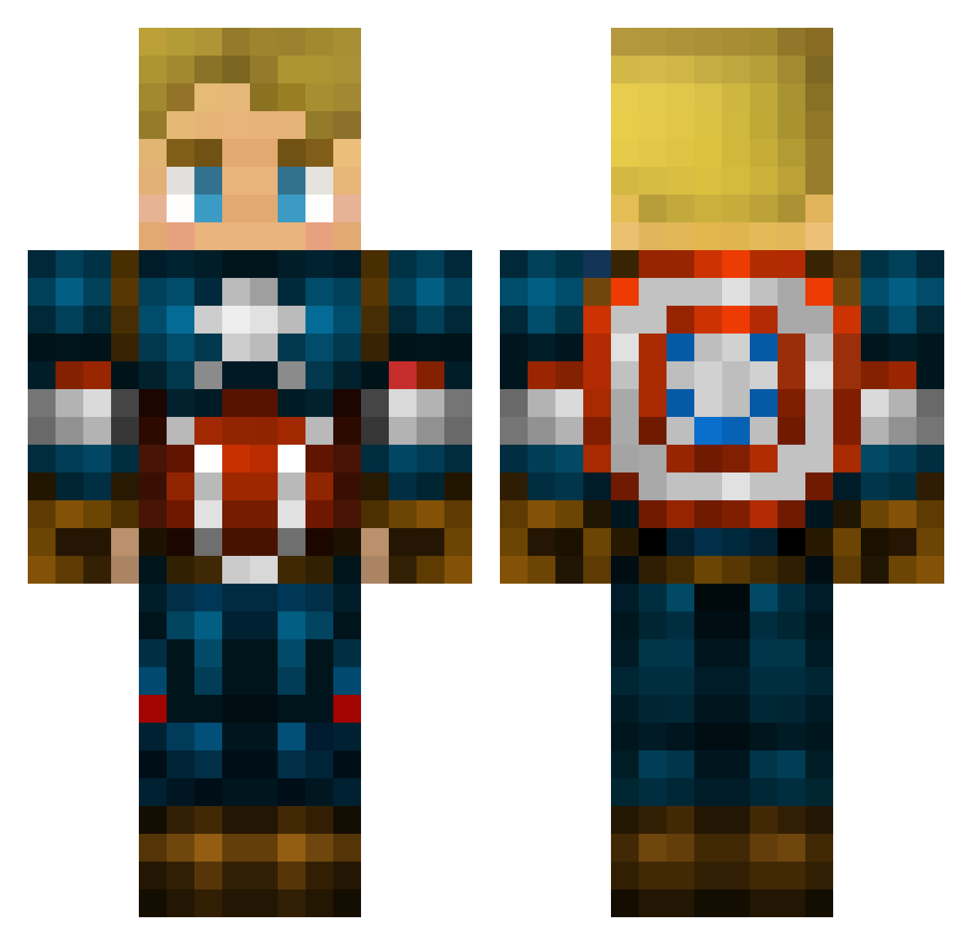 Greatfoxman Minecraft skin, front and back view