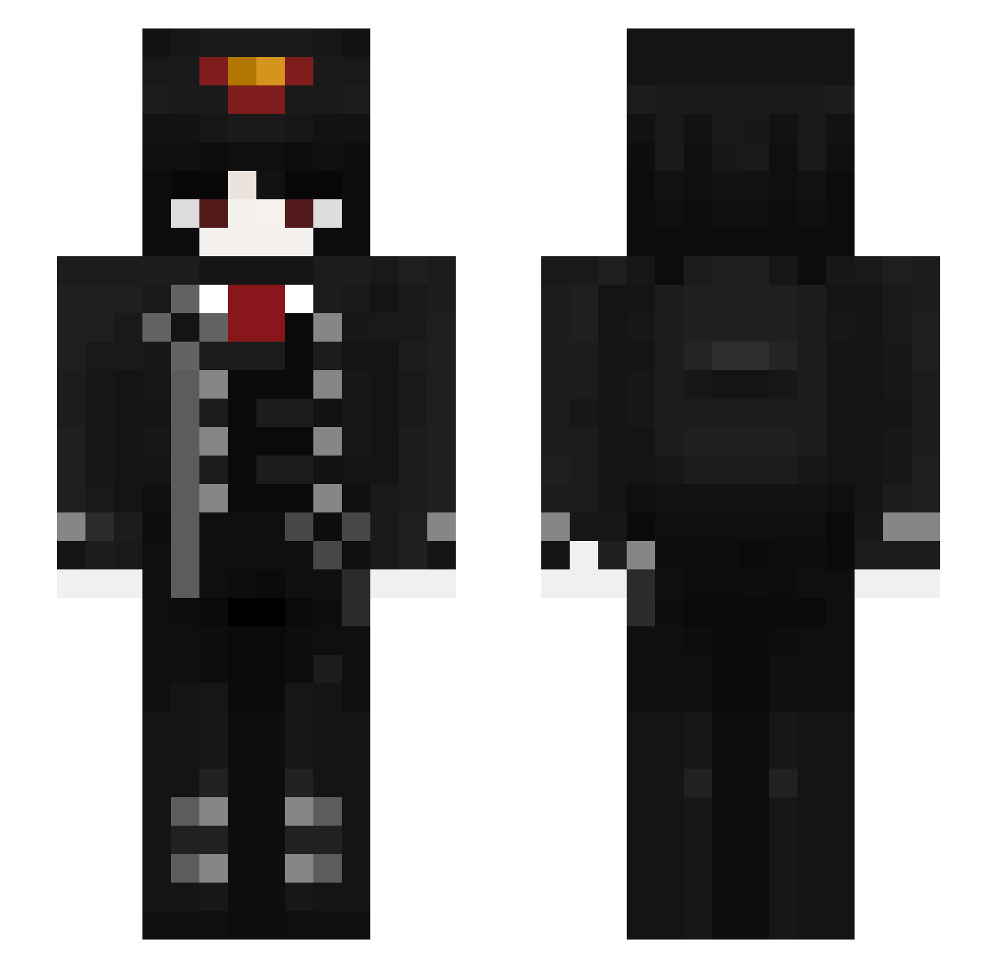 Mavaltas Minecraft skin, front and back view