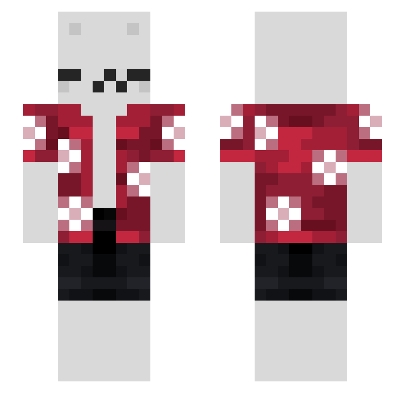 CaTnoRR Minecraft skin, front and back view