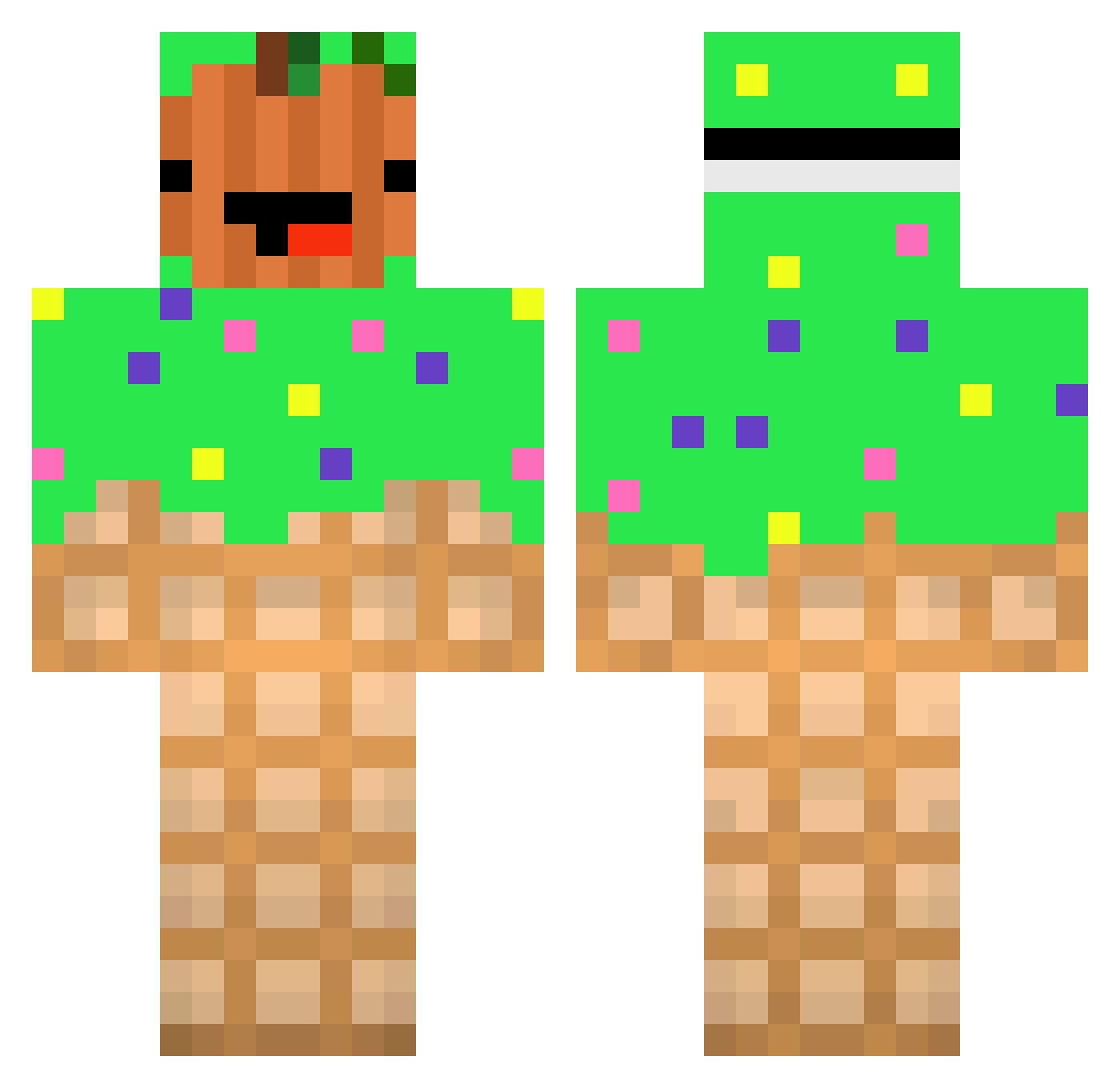 Turtle_Game28 Minecraft skin, front and back view