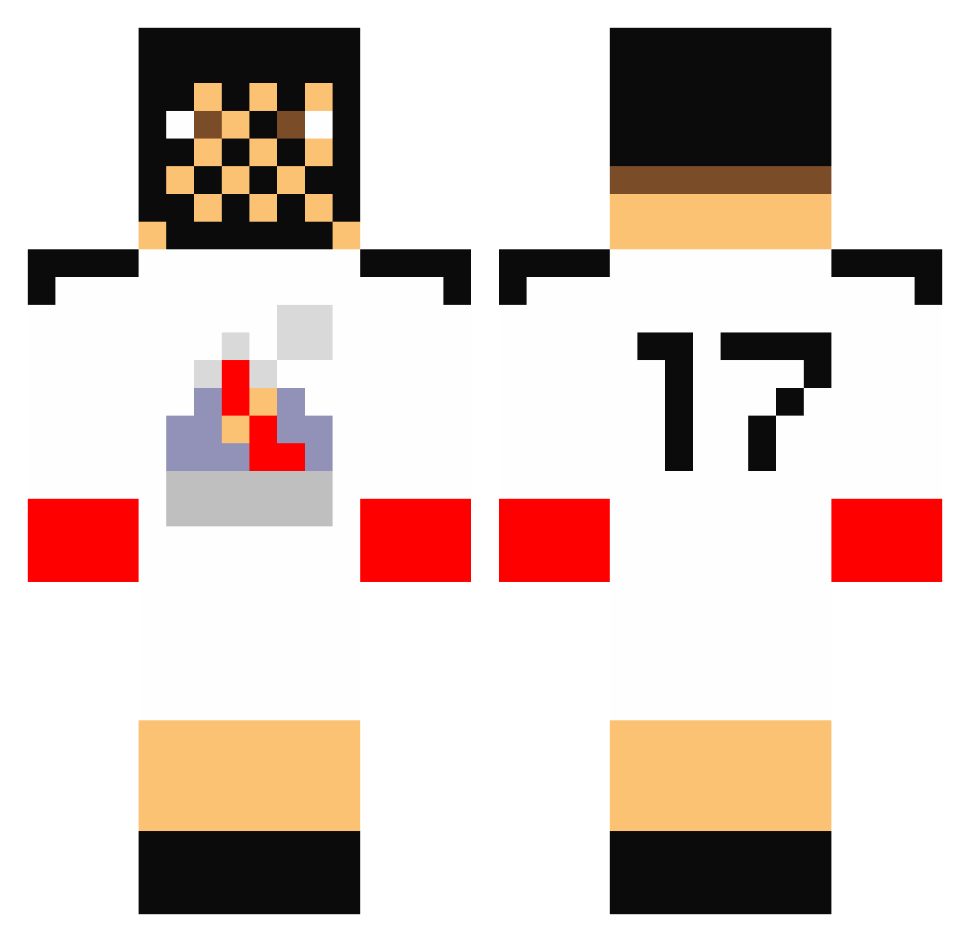 sabellan Minecraft skin, front and back view