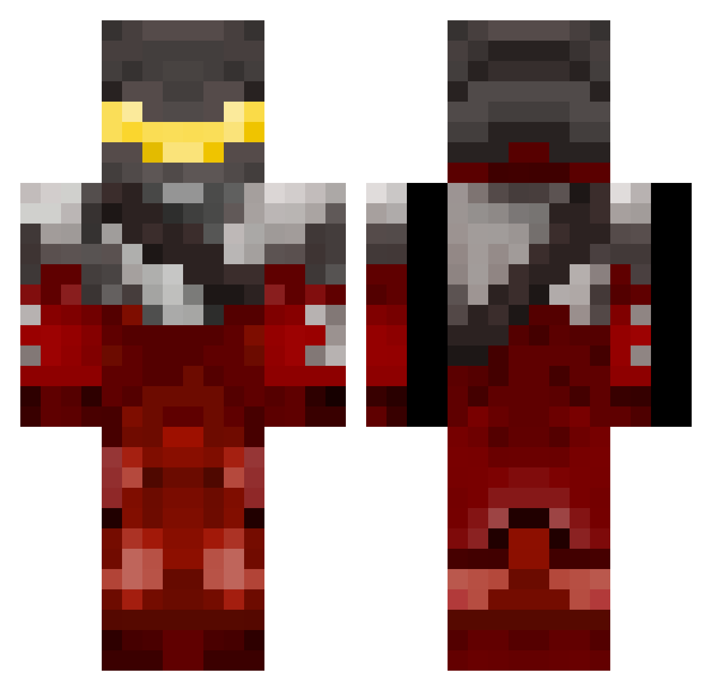Tritical Minecraft skin, front and back view