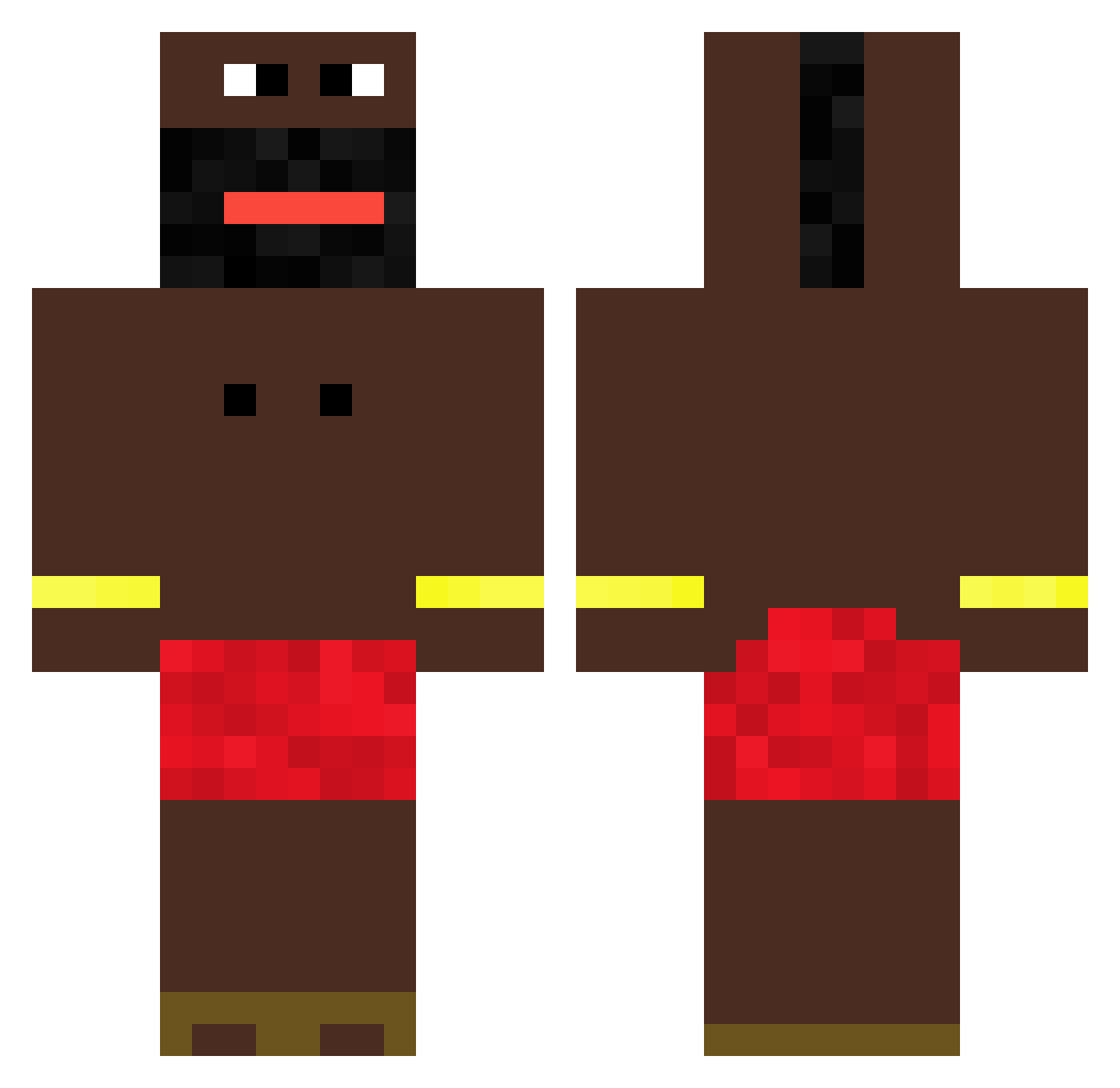 FINNNR Minecraft skin, front and back view