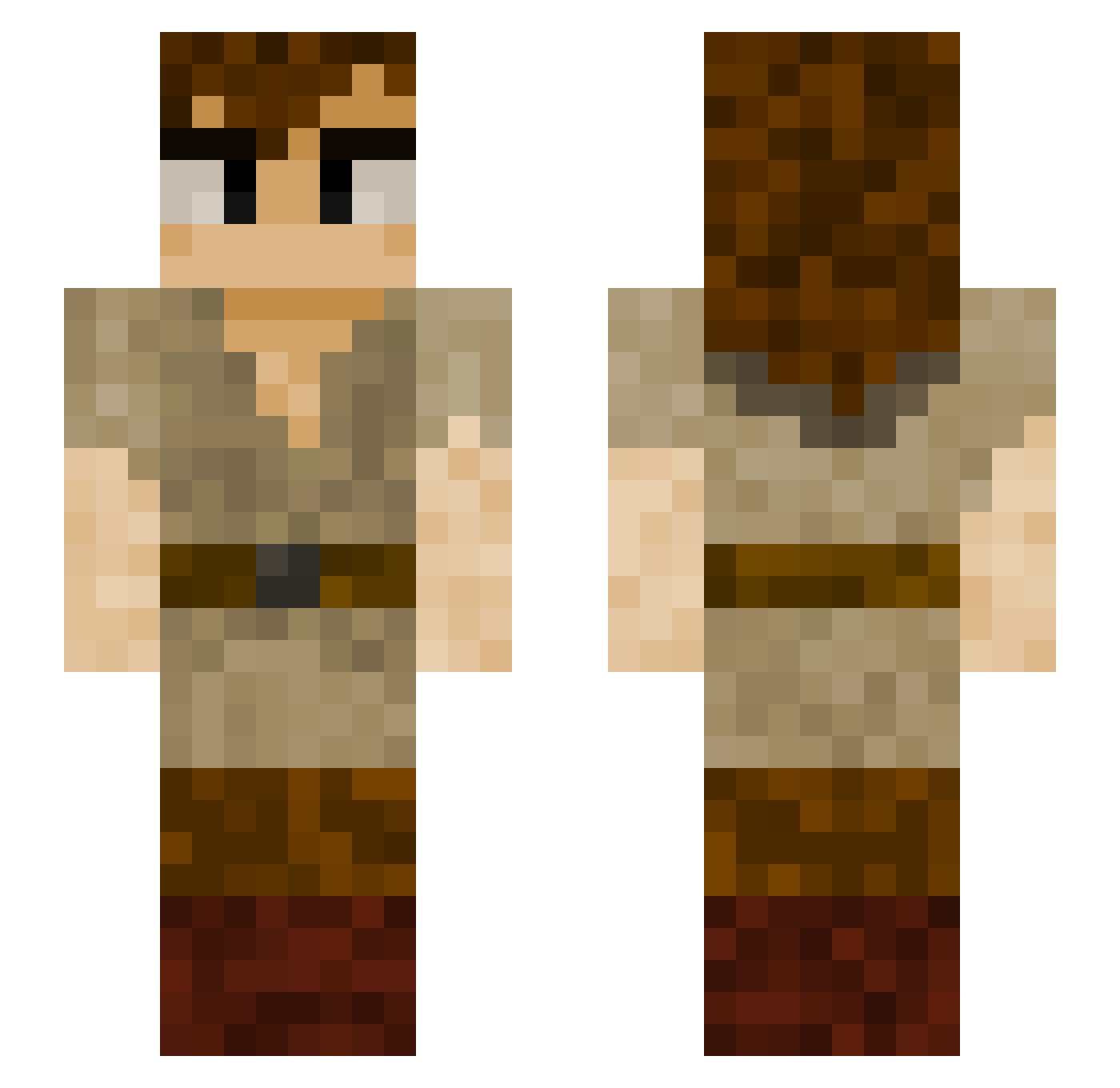 Biga24 Minecraft skin, front and back view