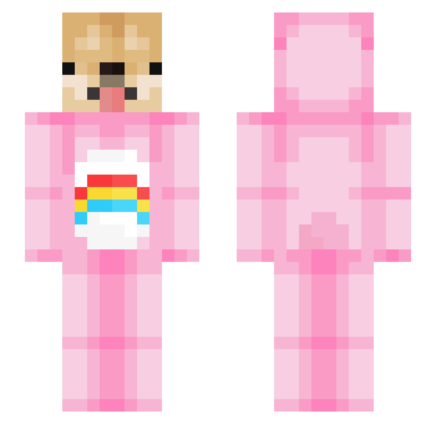 ZekyCZ Minecraft skin, front and back view